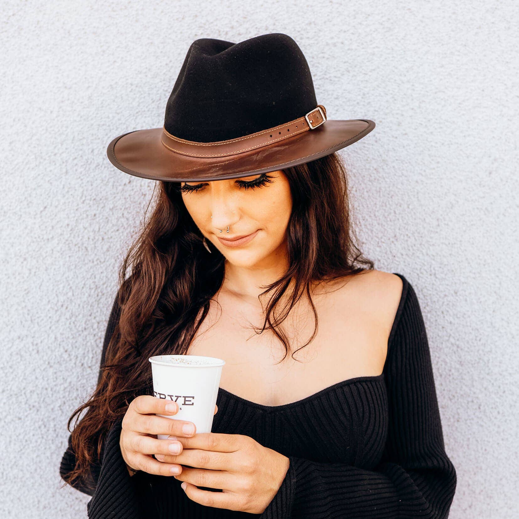 Wool Felt Leather Outdoor Fedora Style - Summit