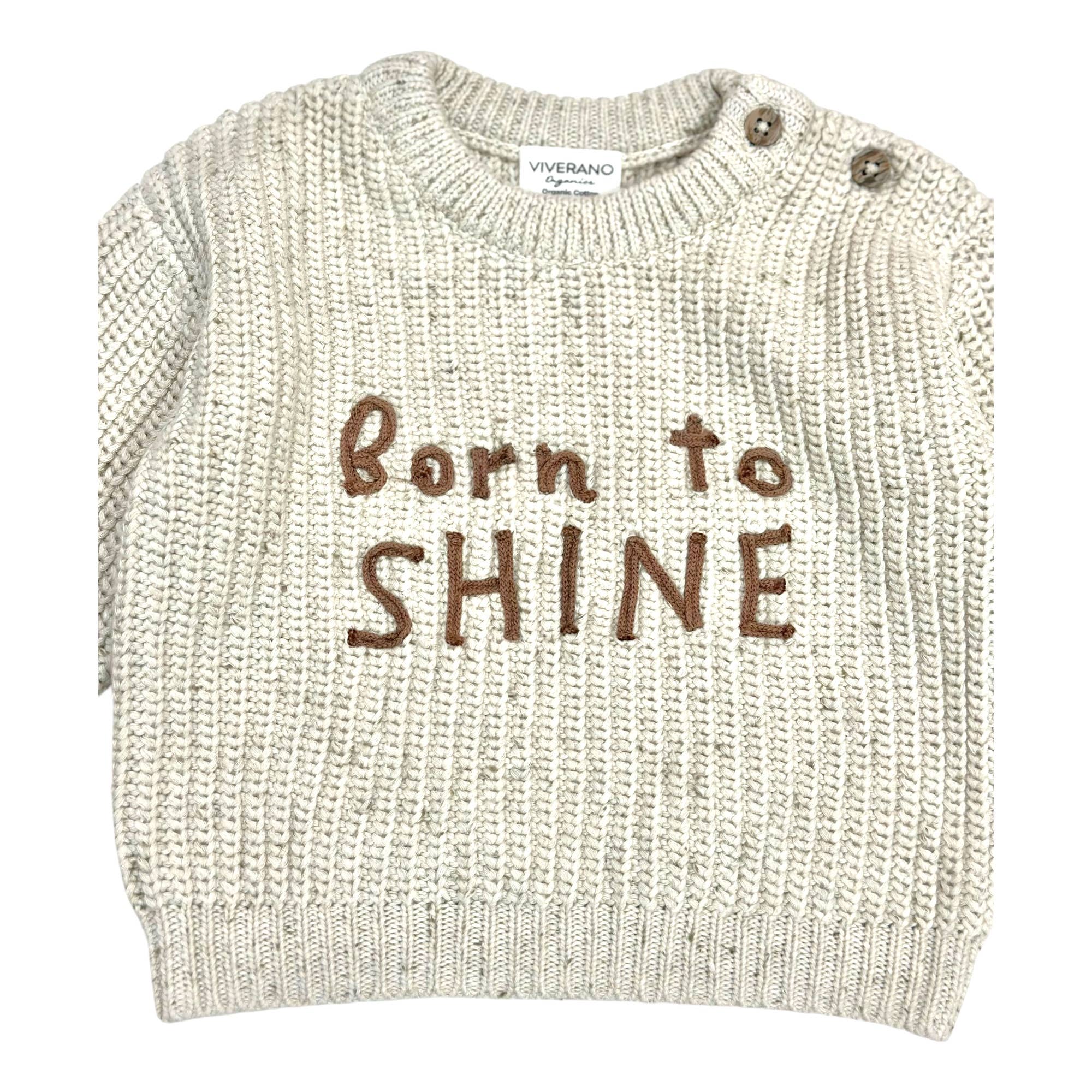 BORN TO SHINE Chunky Knit Slouchy Baby Pullover Sweater