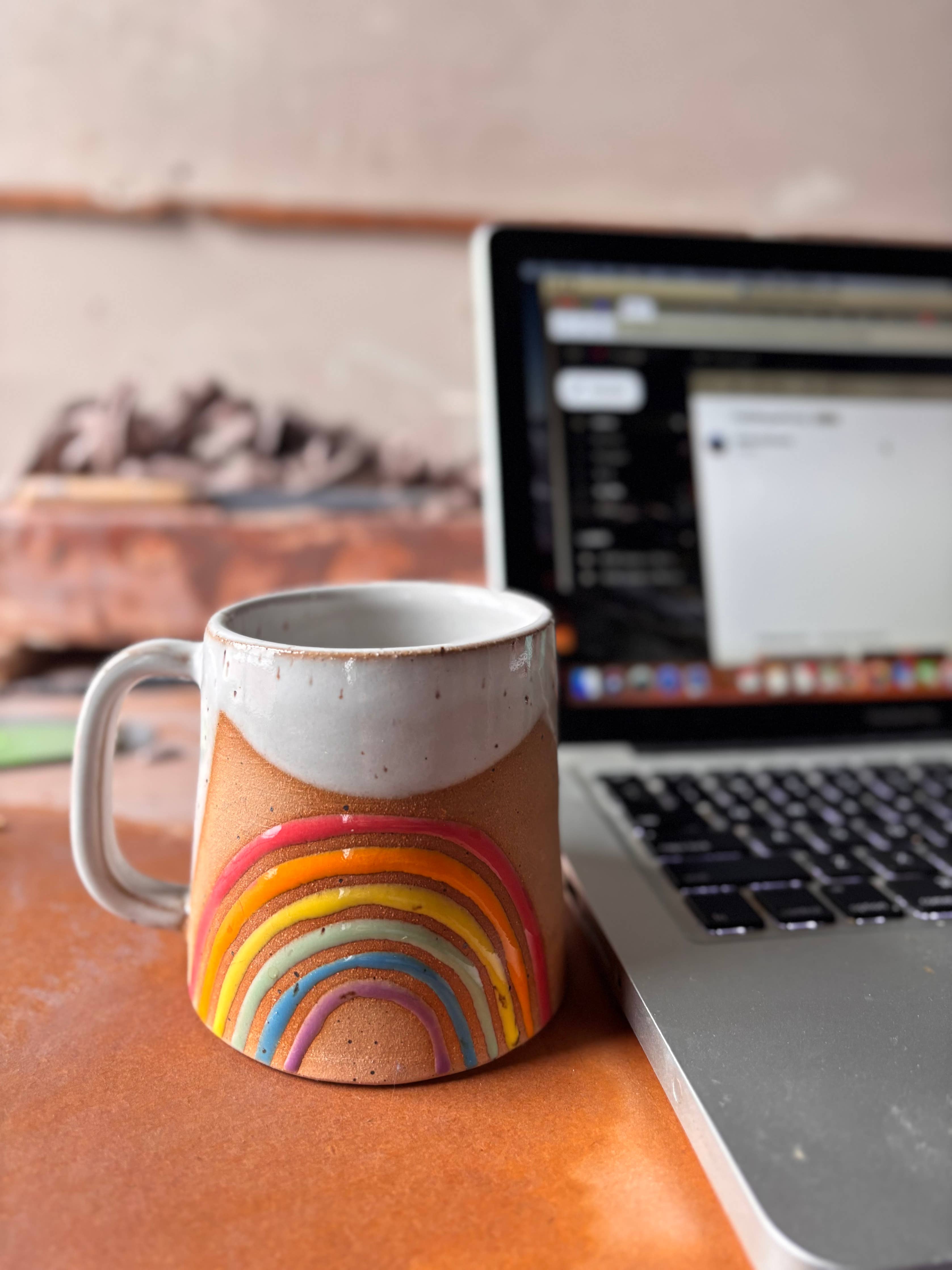 Handmade Ceramic Rainbow Mug