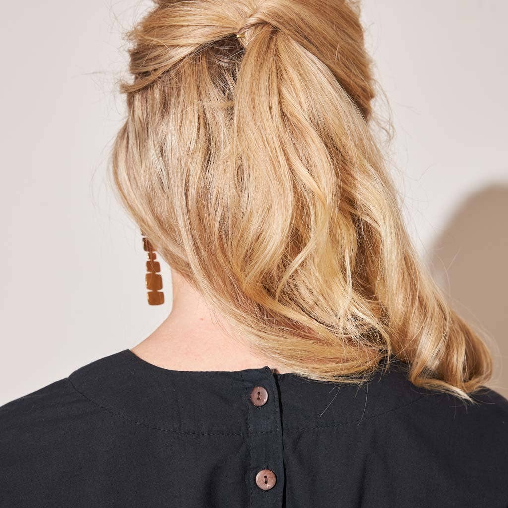 Boxy Ruffle Blouse - Black