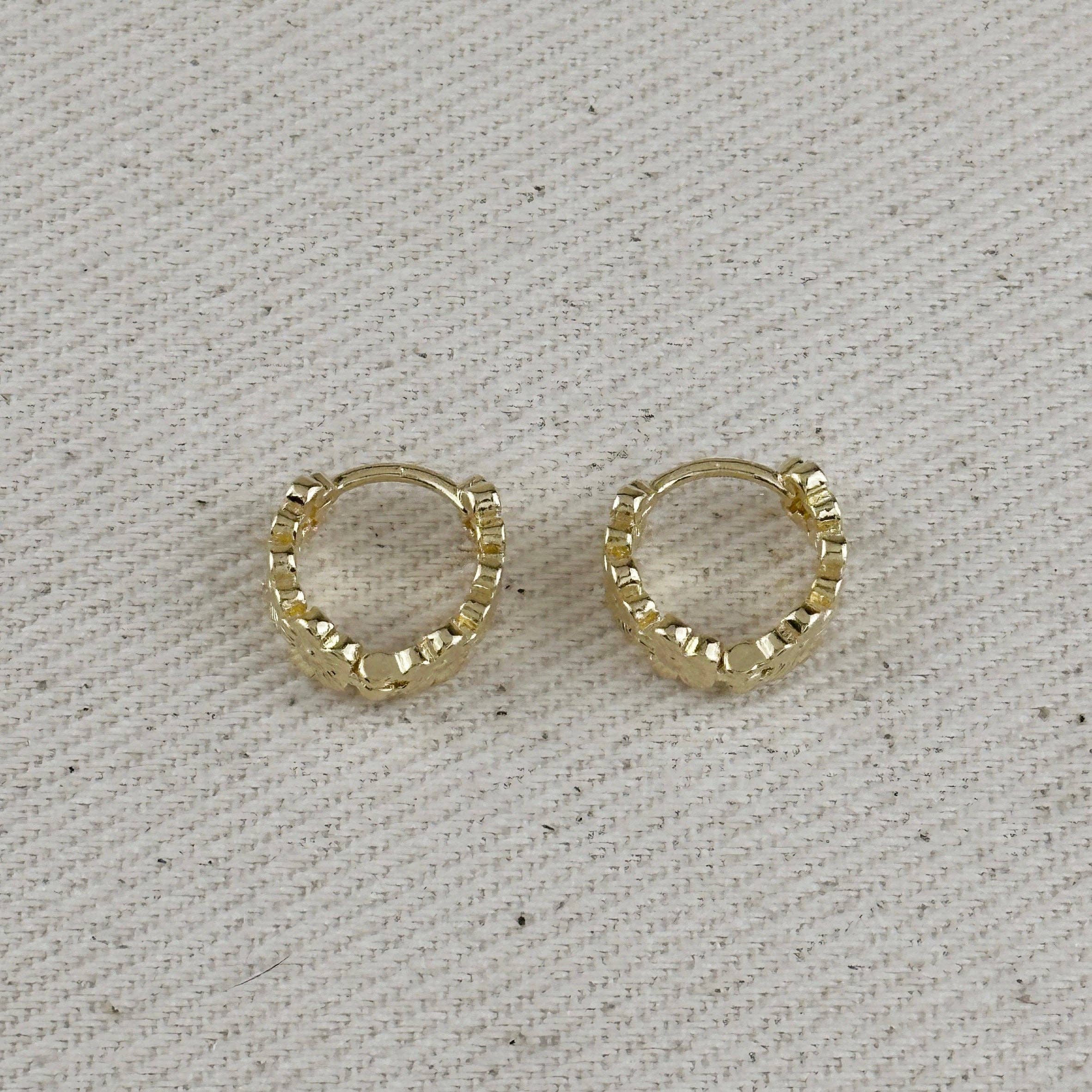 Flower Huggies Hoop Earrings