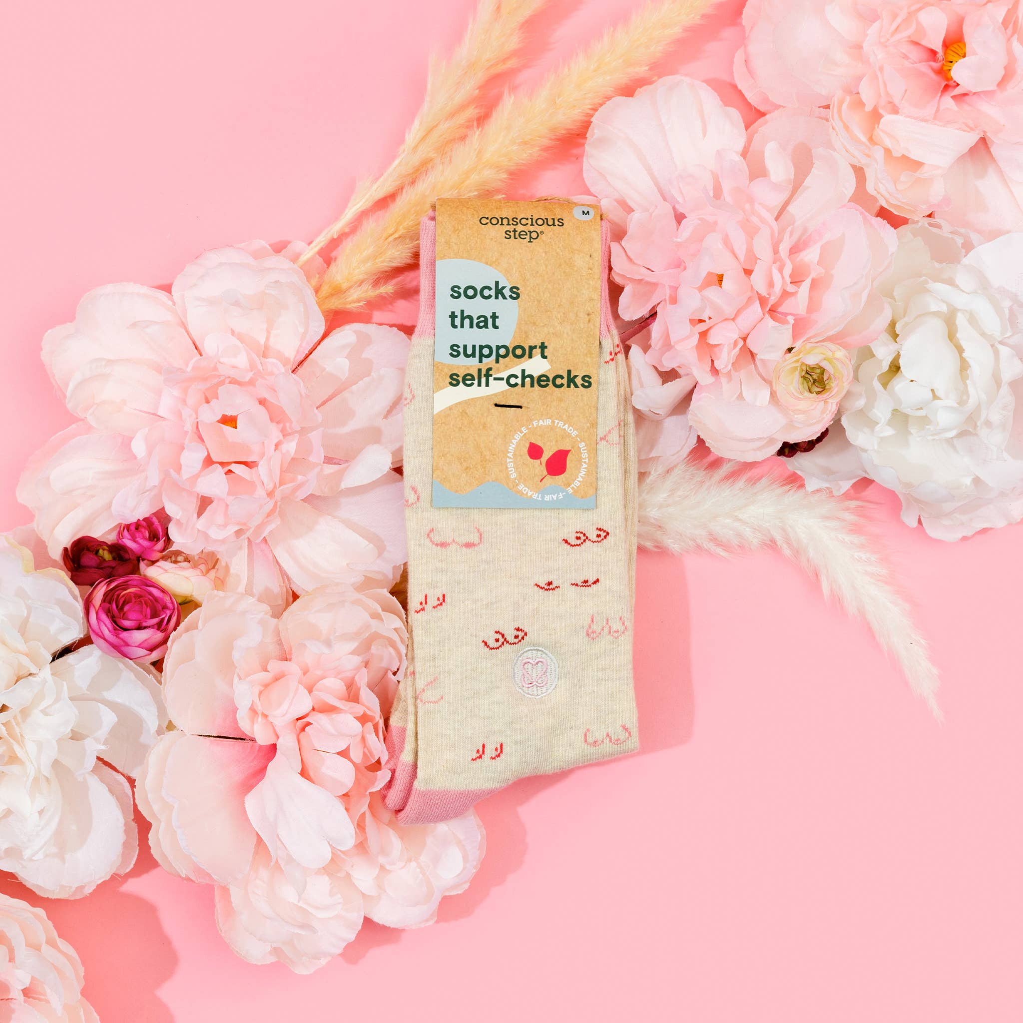 Socks that Support Self-Checks (Pink Tatas)