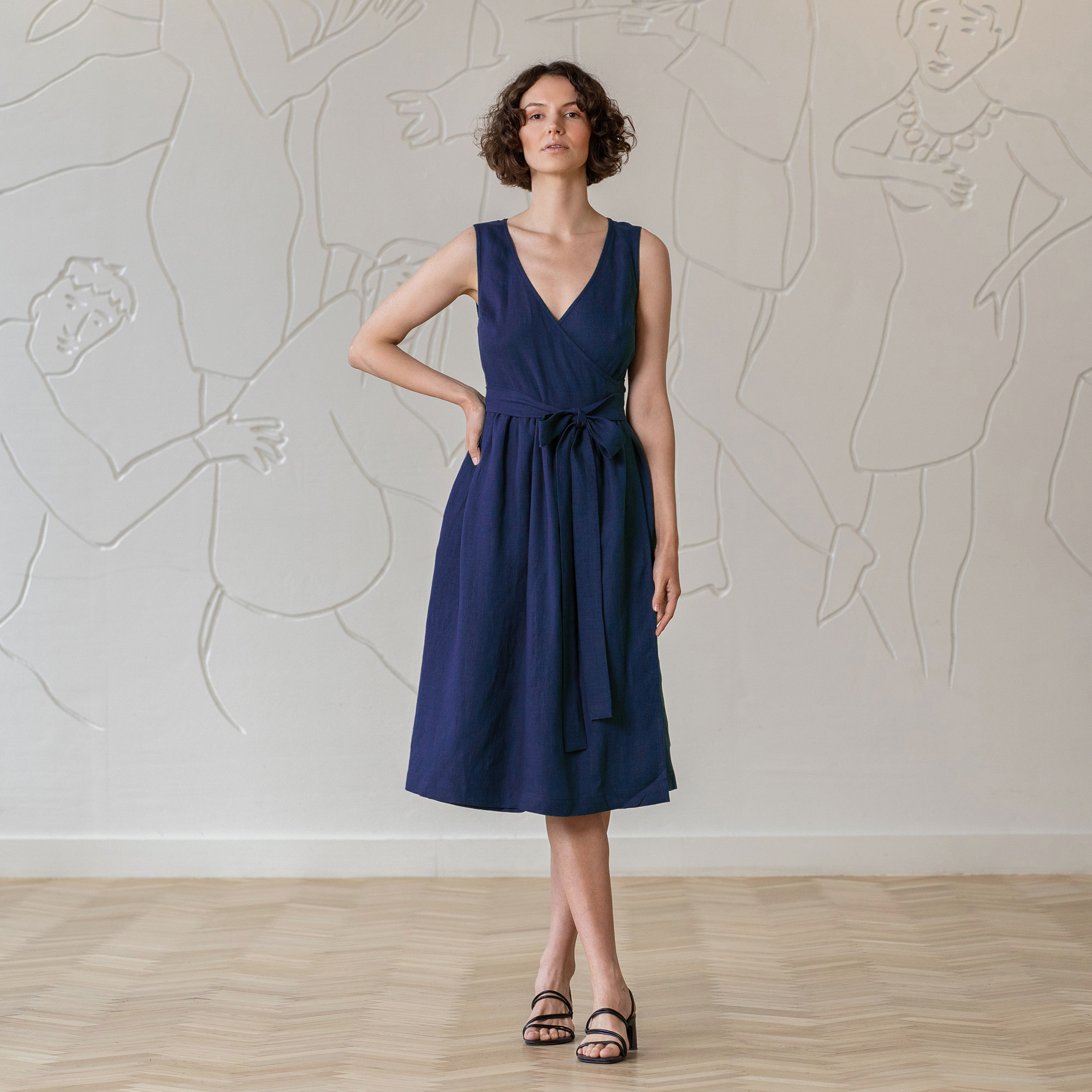 Macie - Elegant Linen Wrap Dress