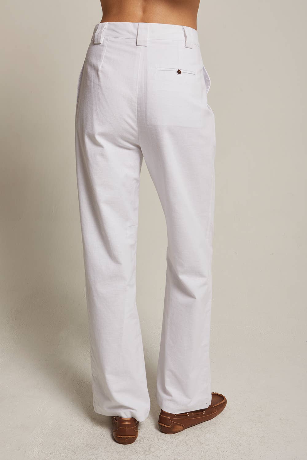Erin Straight Leg Linen Trousers - White