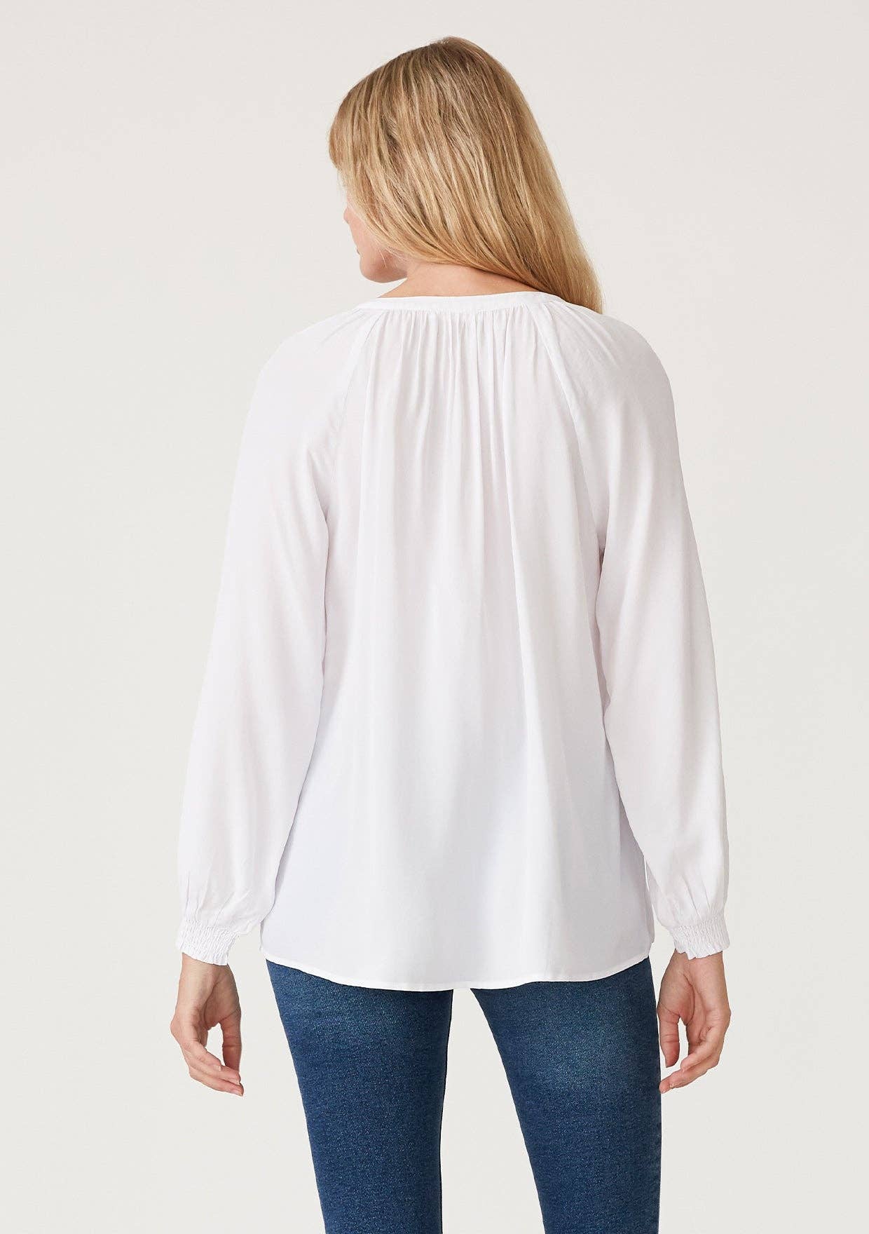 High Low Button Down Long Sleeve Blouse