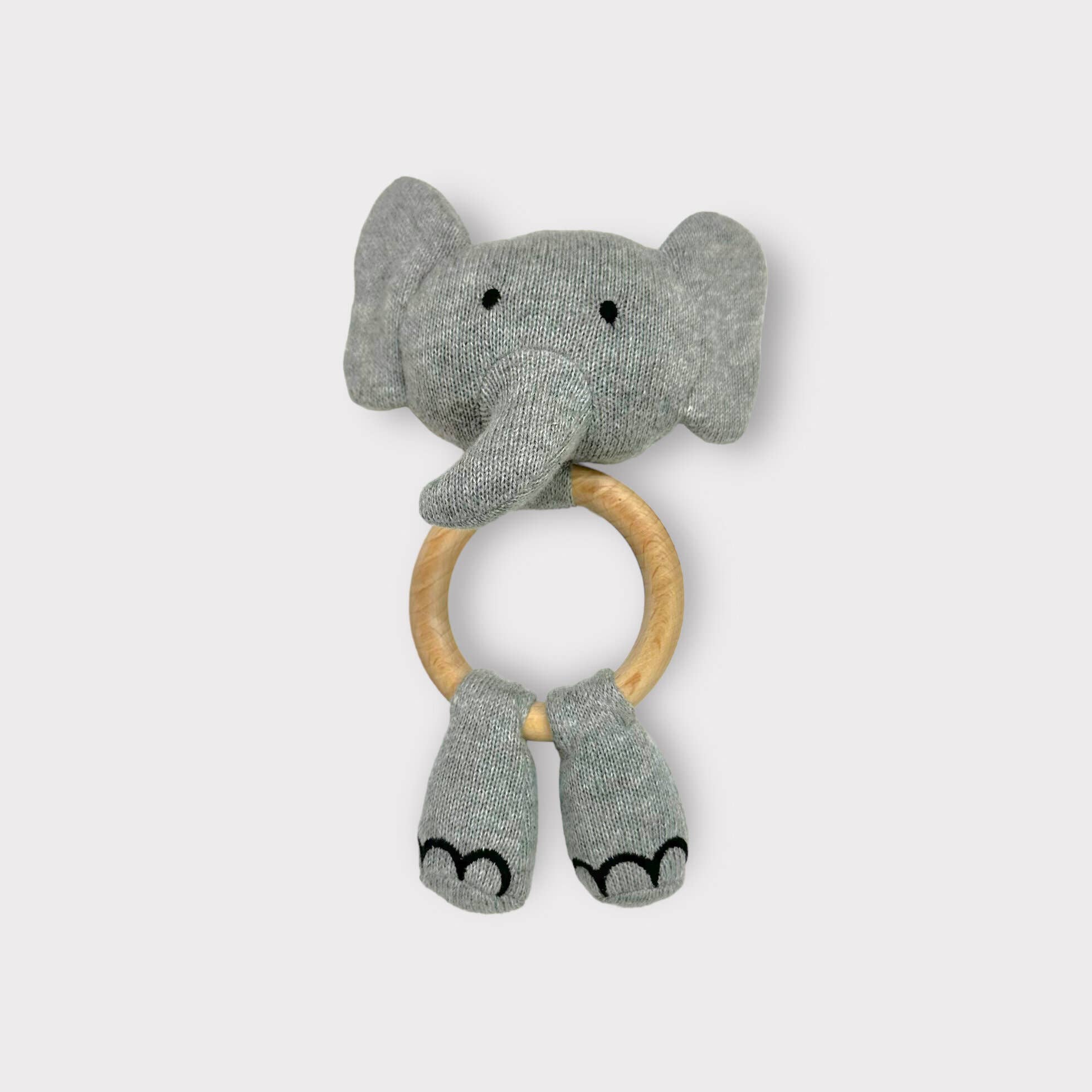 Elephant- Baby Teething Ring Rattle Toy (Organic)