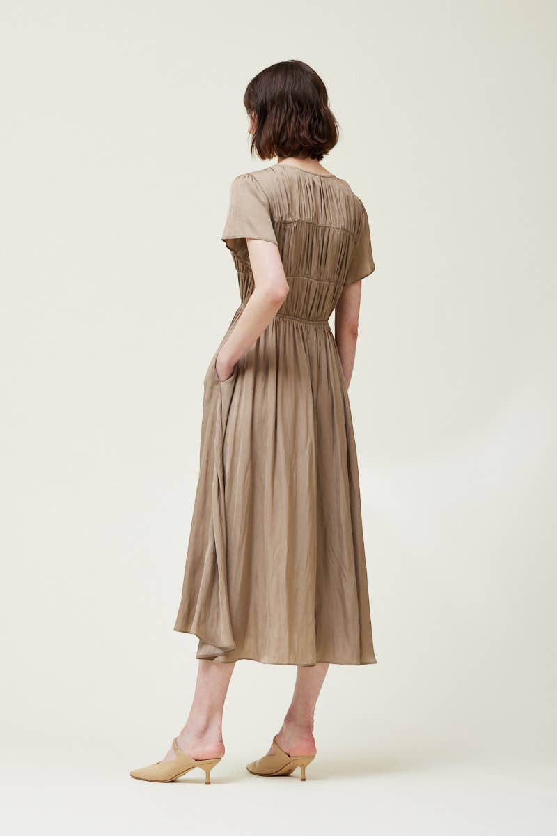 SATIN MIDI DRESS