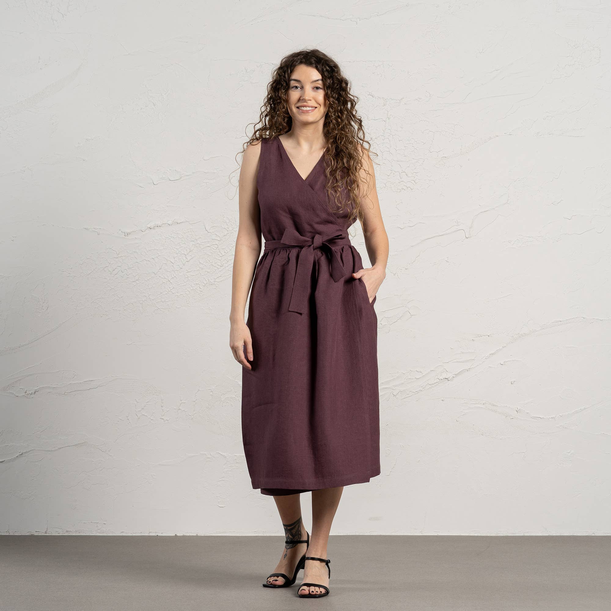 Macie - Elegant Linen Wrap Dress
