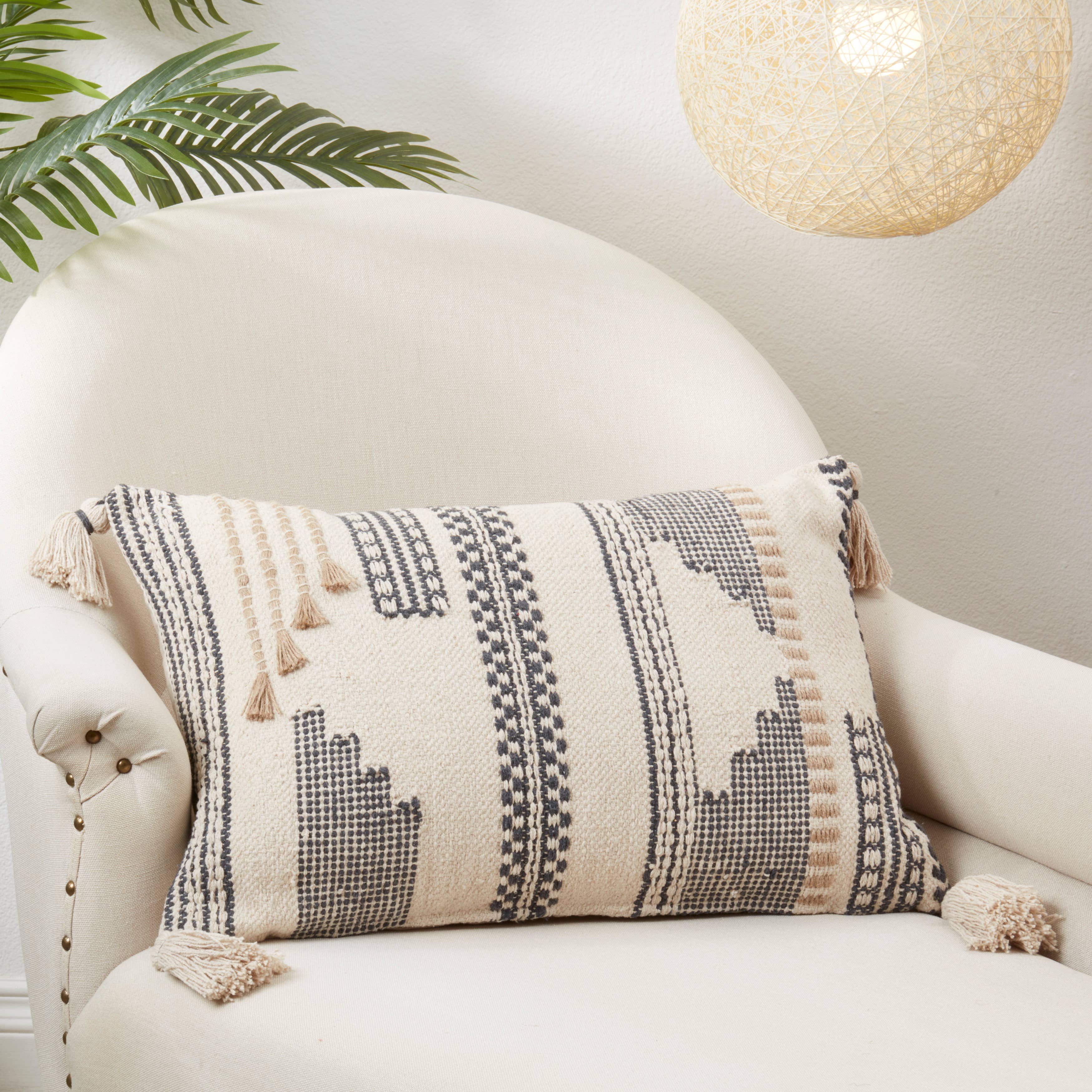 Geometric Harmony Stitch Throw Pillow