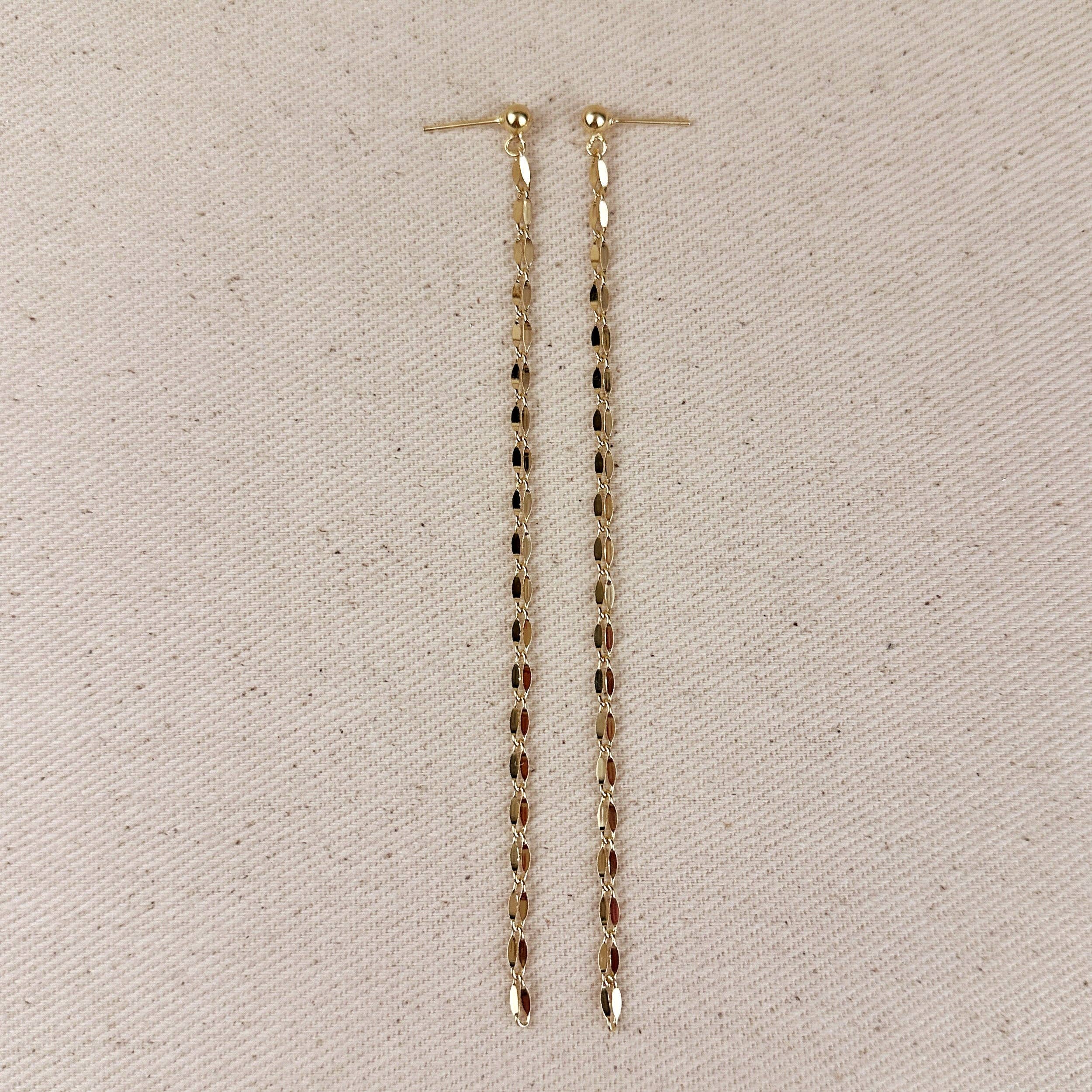 Detailed Chain Drop Earrings
