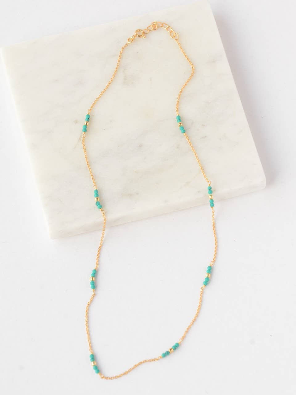 Delicate Turquoise Gold Necklace