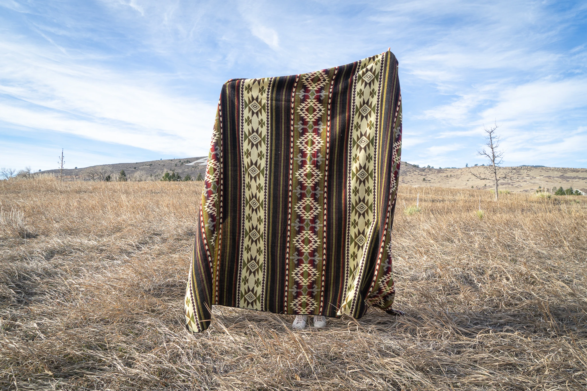 Andean Alpaca Wool Blanket - Cactus Green