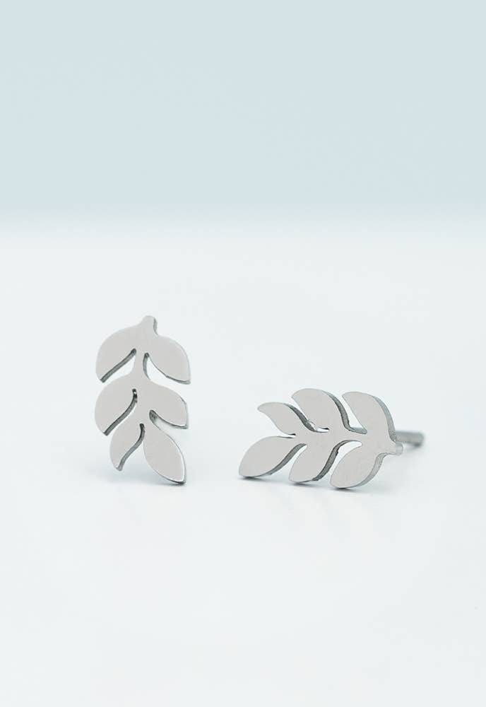 Rowen Leaf Stud Earrings