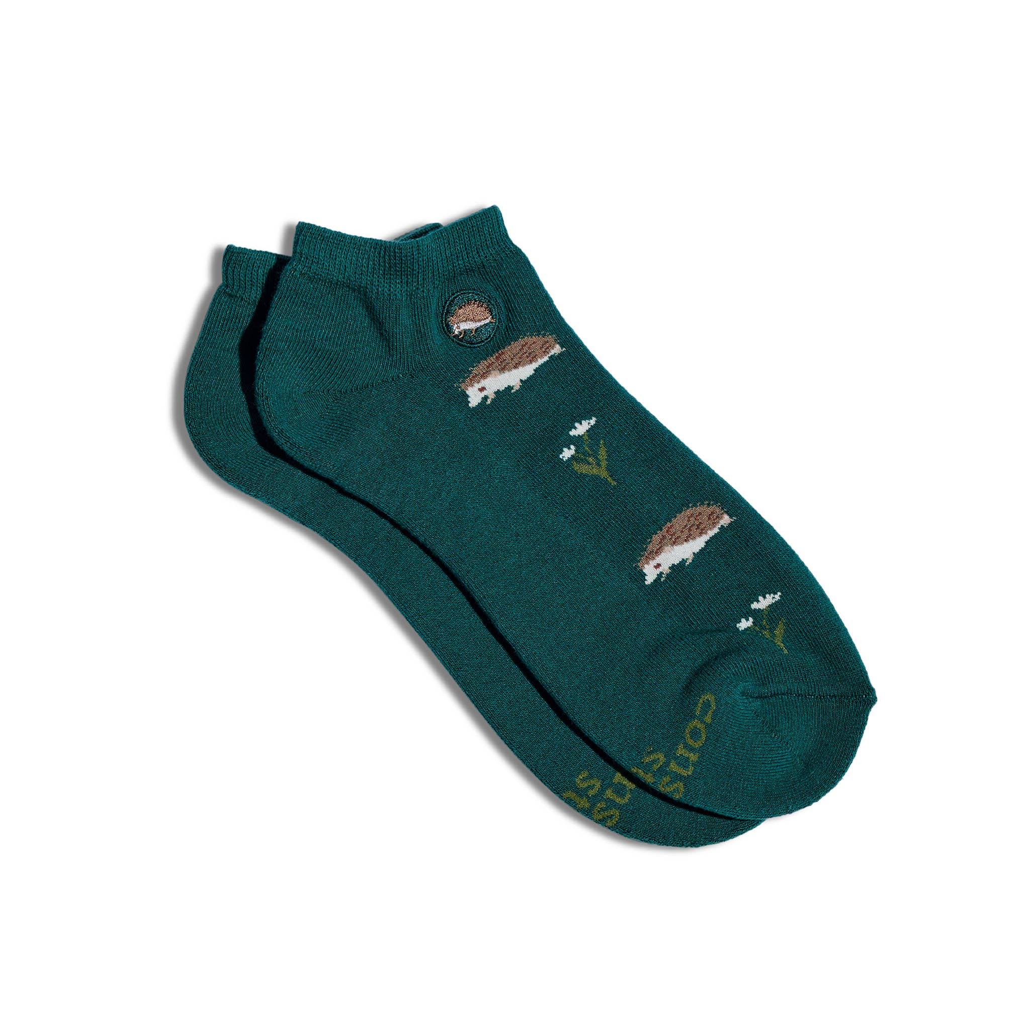 Ankle Socks that Protect Pollinators (Teal Hedgehogs)