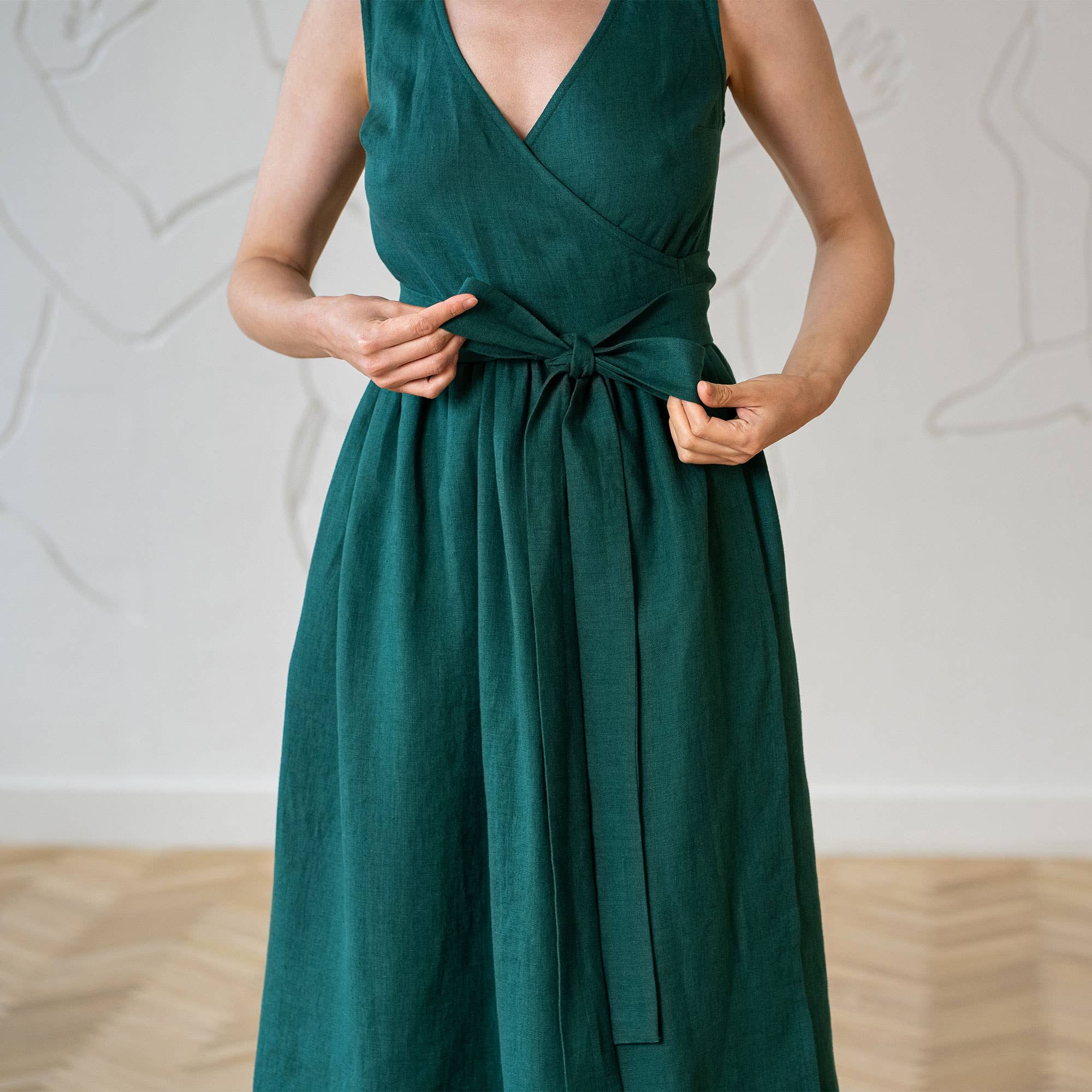 Macie - Elegant Linen Wrap Dress