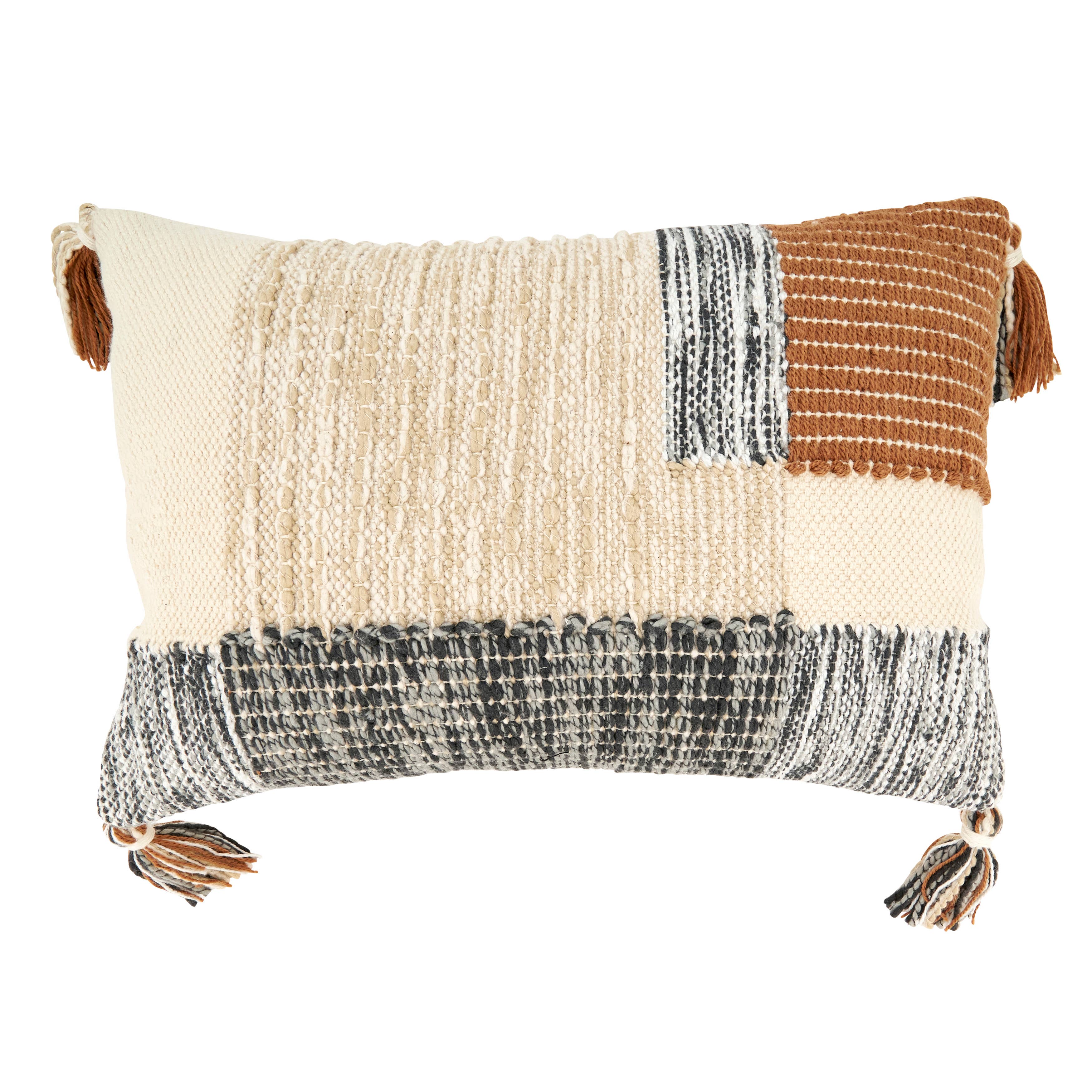 Geometric Bliss Tasseled Throw Pillow