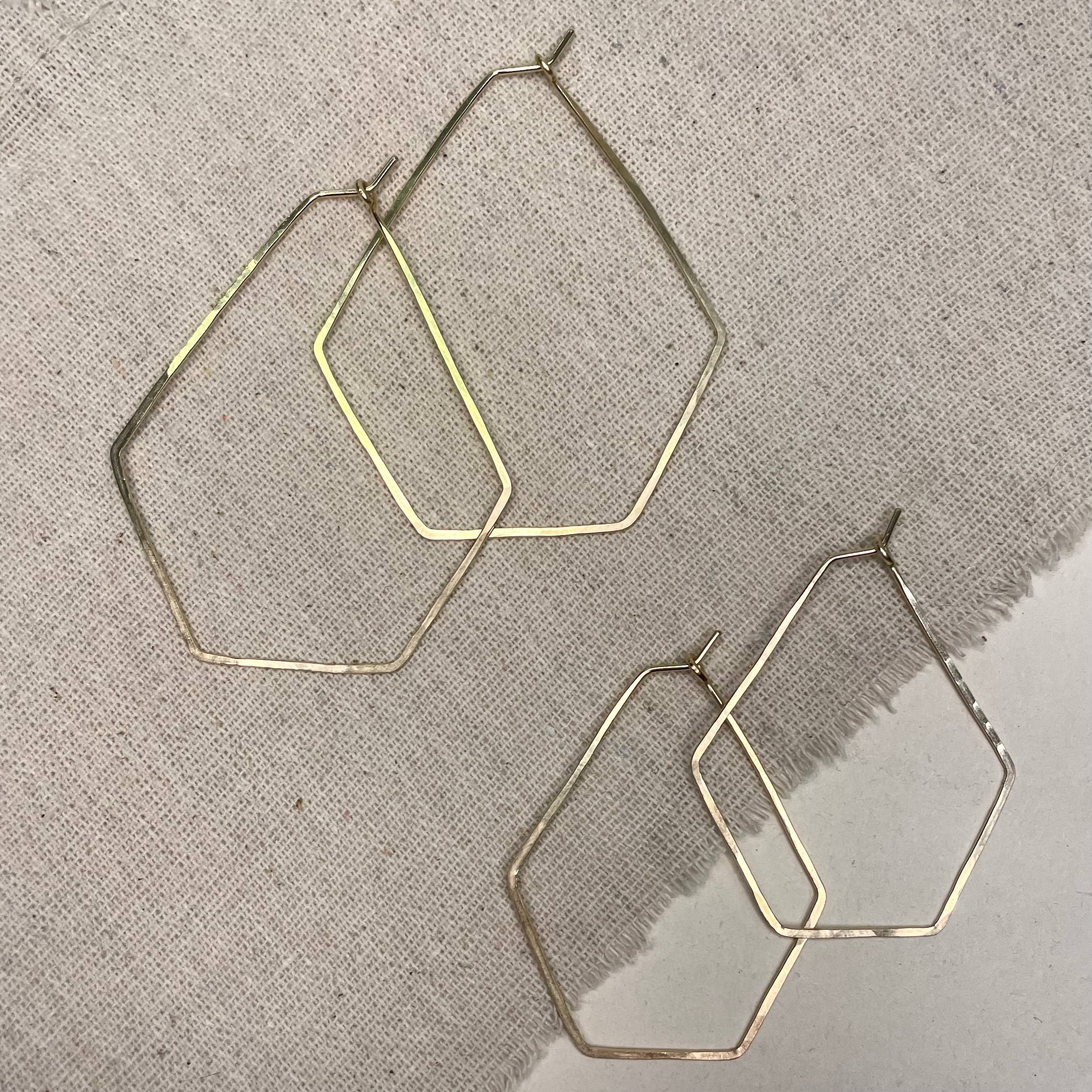 Pentagon Hoop Earrings