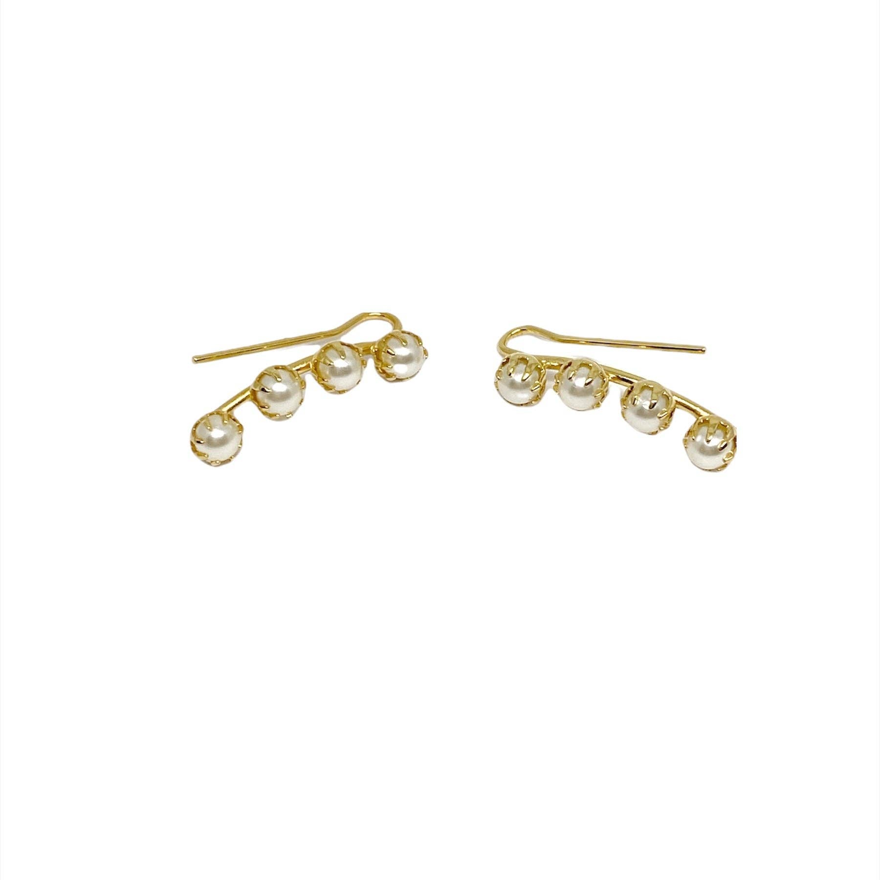 Pearl Ear Climber Style Earrings