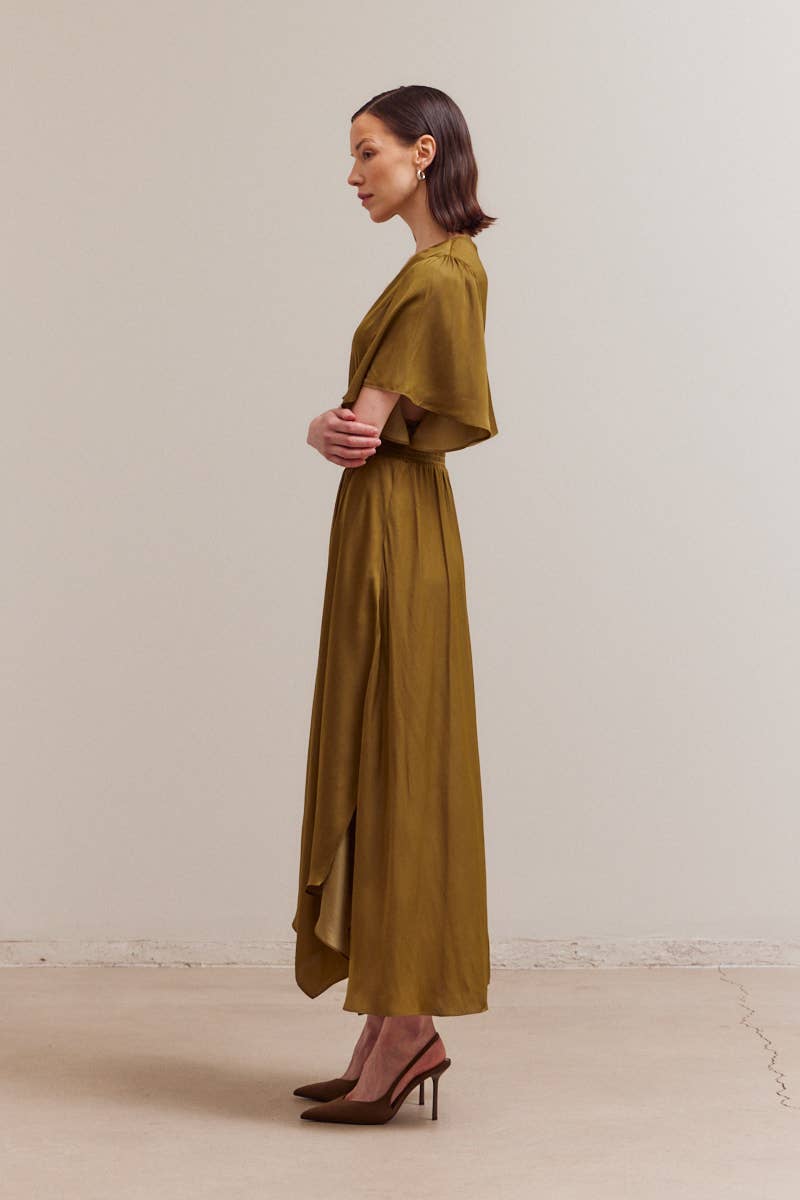 UNBALANCED SKIRT MAXI DRESS