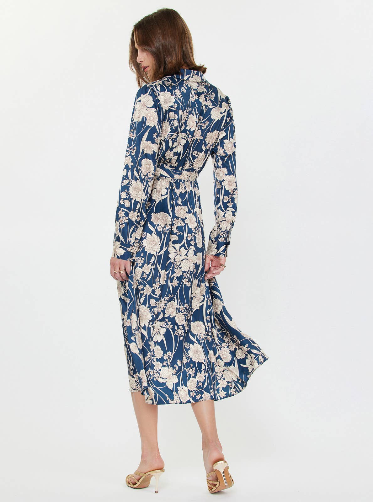 Floral Printed Midi Wrap Dress