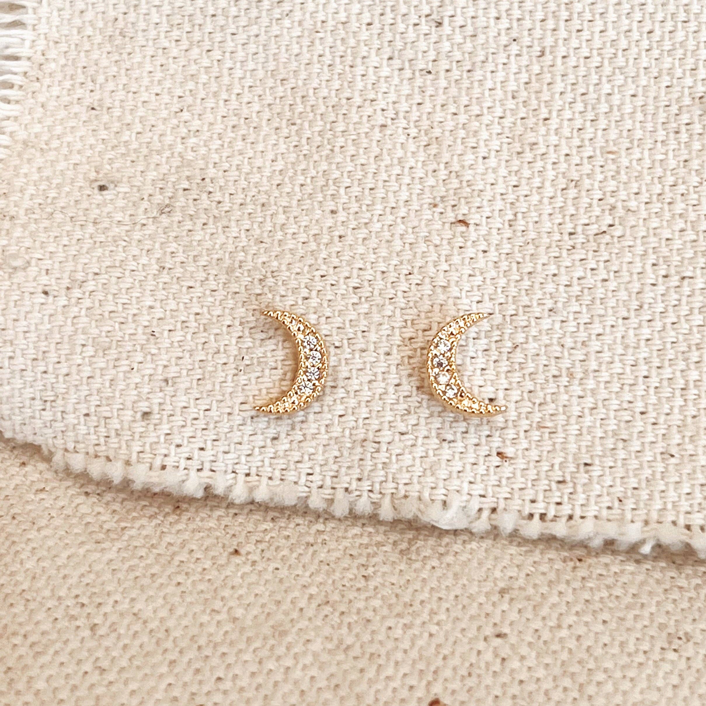 Crescent Moon Stud Earrings