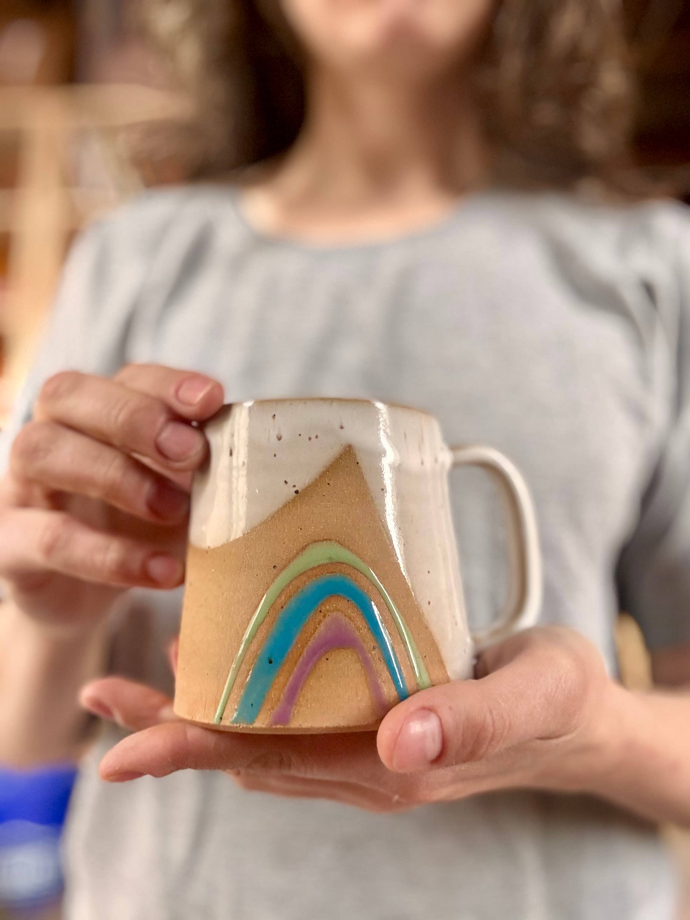 Handmade Ceramic Rainbow Mug