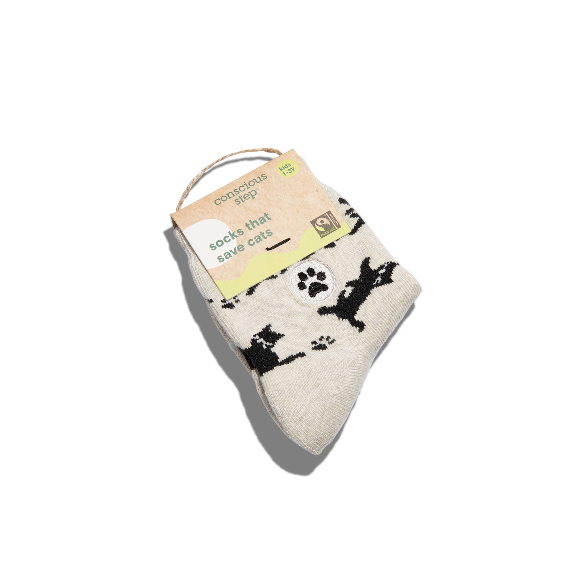 Kids Socks that Save Cats (Beige Cats)
