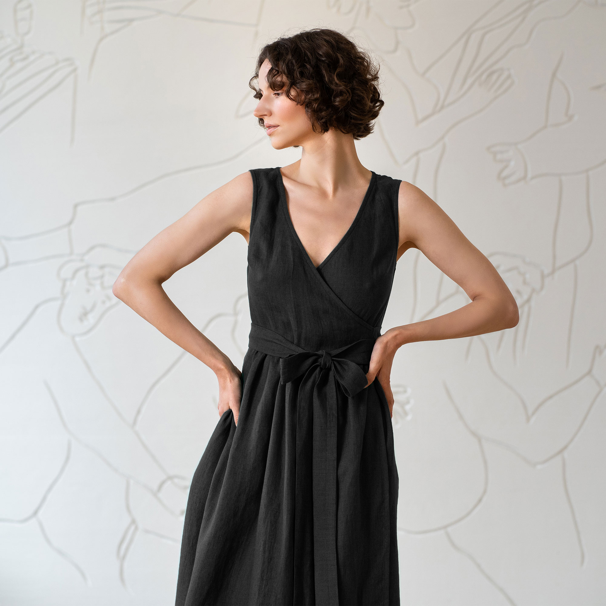 Macie - Elegant Linen Wrap Dress