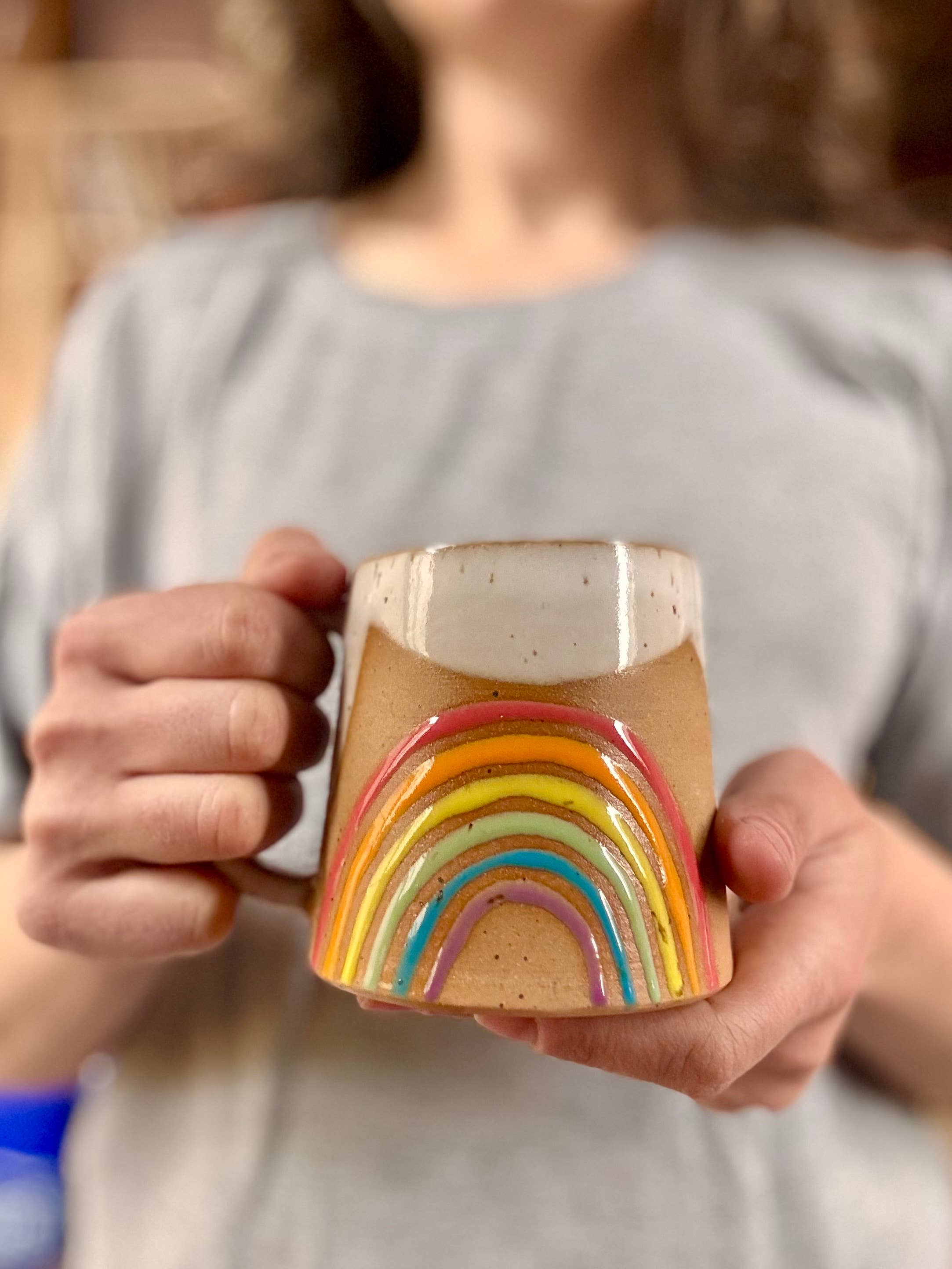 Handmade Ceramic Rainbow Mug