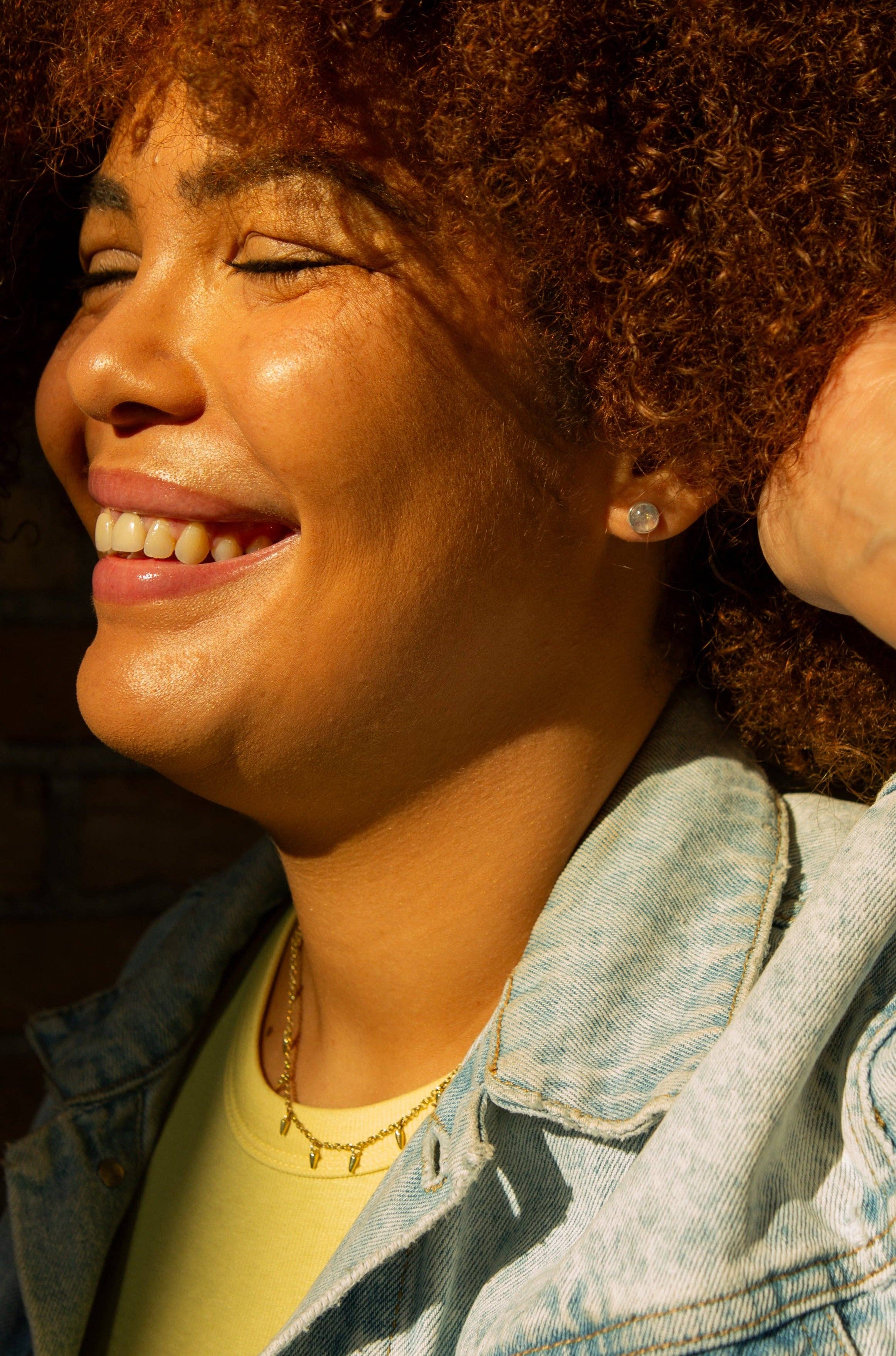 Full Moonstone Stud Earrings