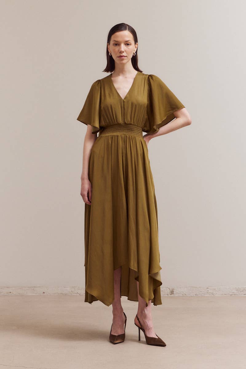 UNBALANCED SKIRT MAXI DRESS