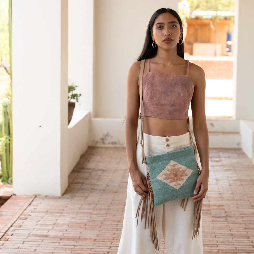 Flor de Cielo Fringe Crossbody