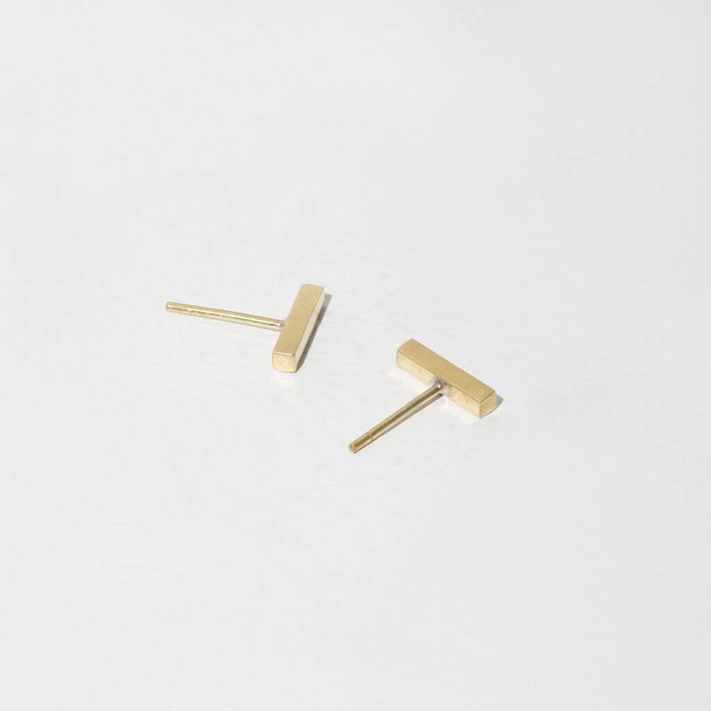 Twig Stud Earrings | Brass