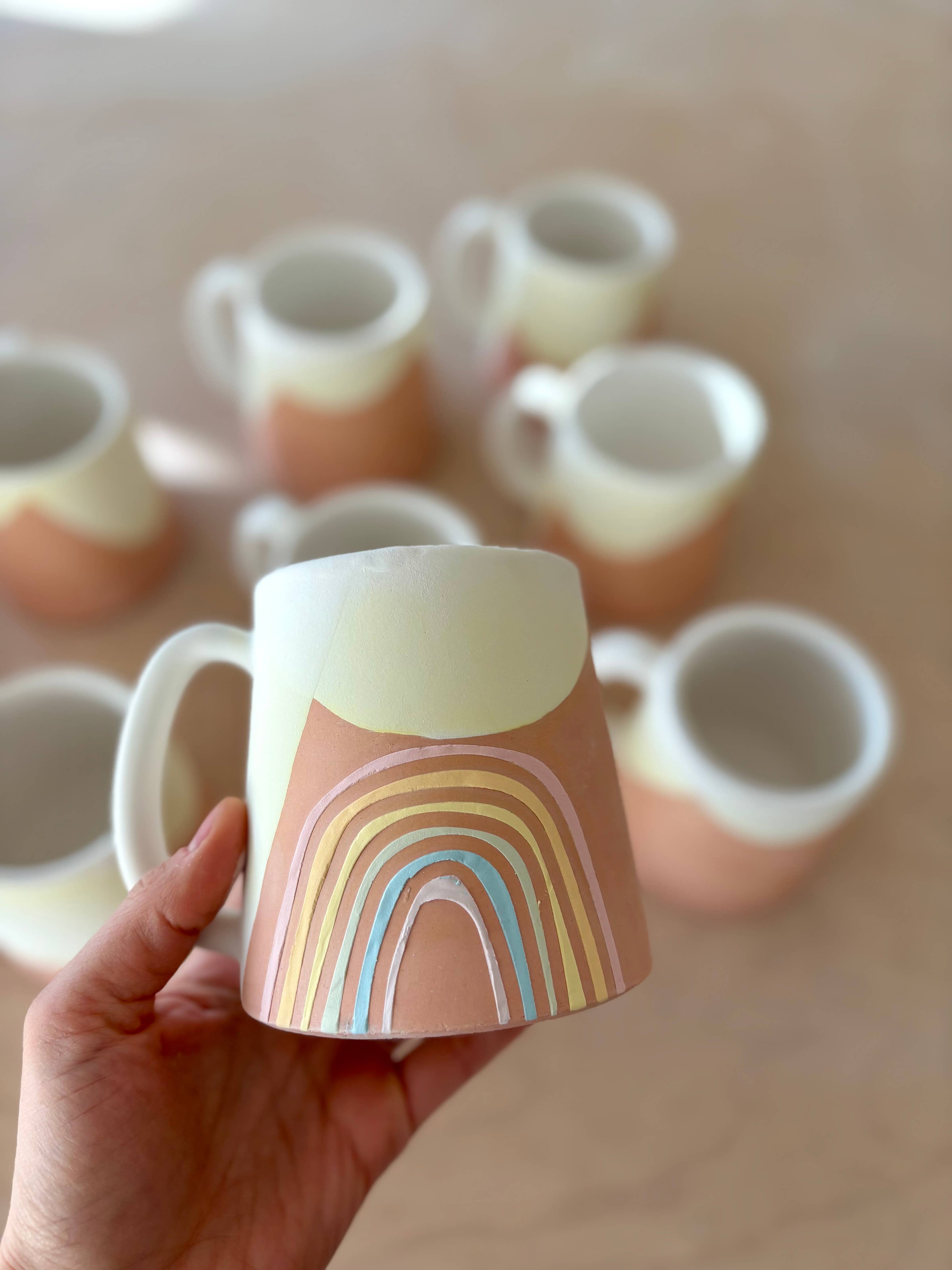 Handmade Ceramic Rainbow Mug
