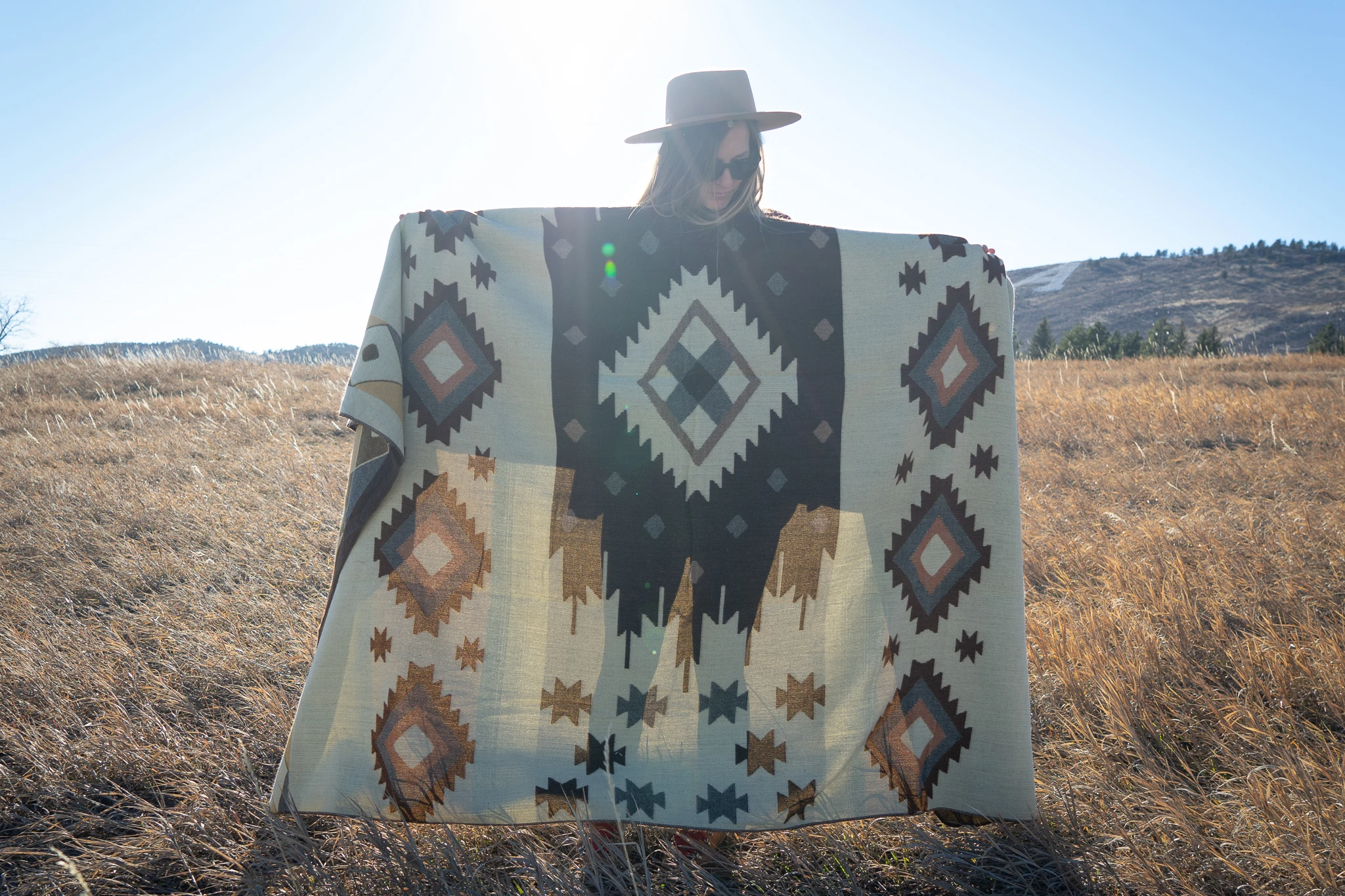 Andean Alpaca Wool Blanket - Mojave - Brown