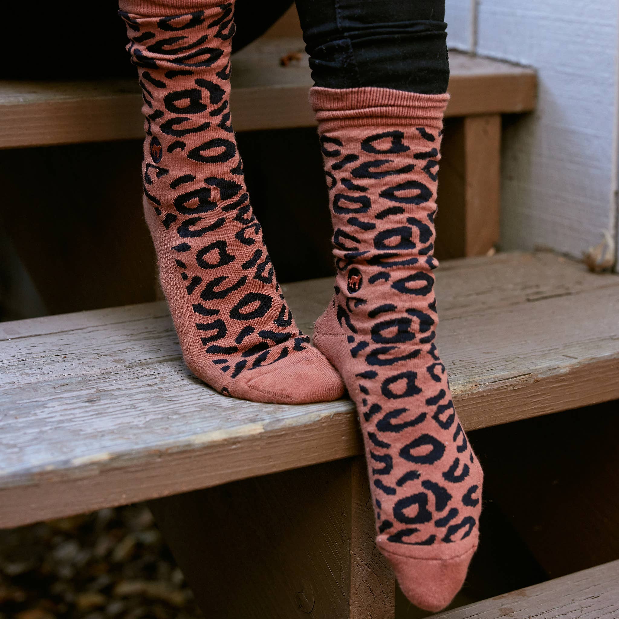 Socks that Protect Cheetahs (Rust Leopard Print)