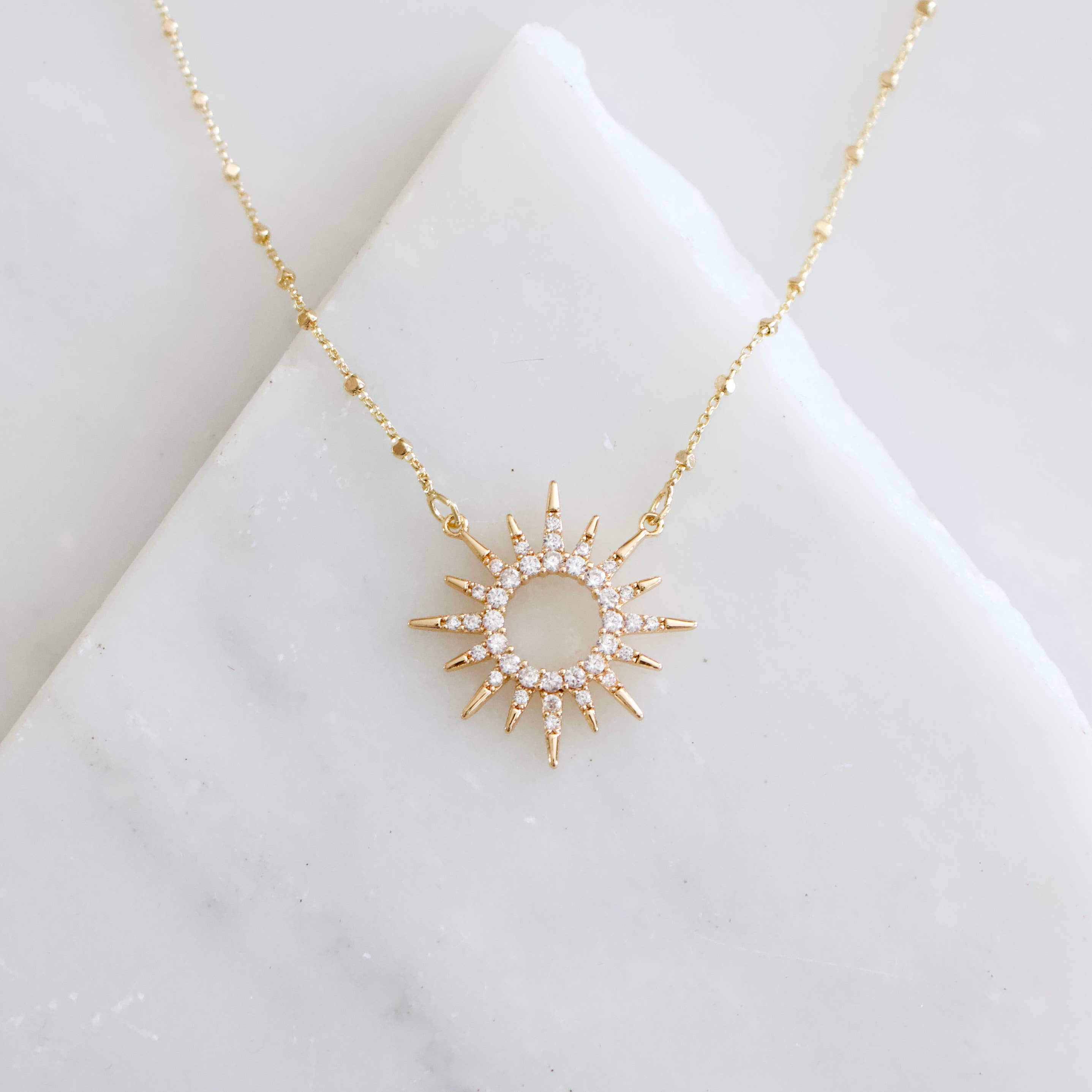 CZ Sun Necklace