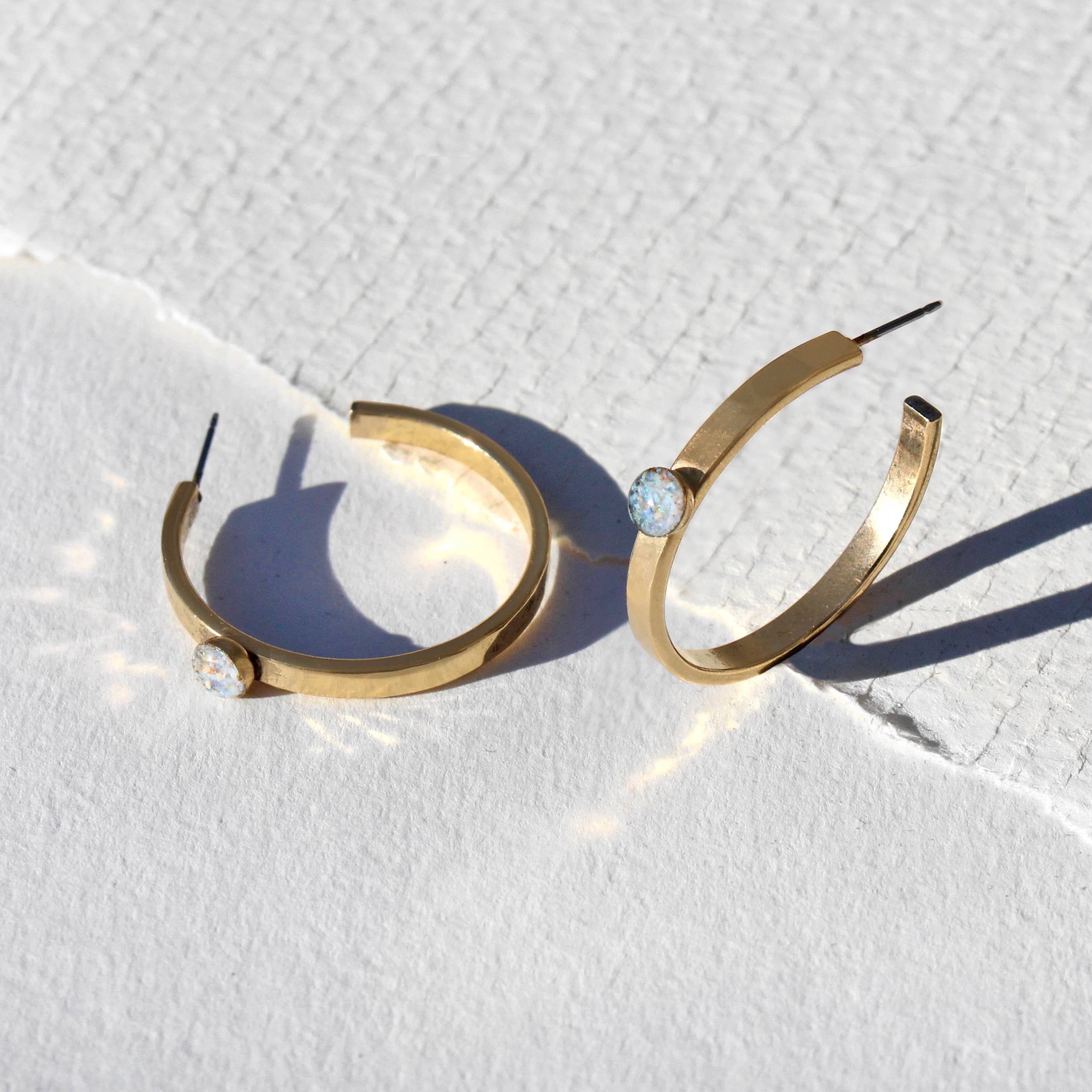 The Classic Hoops- with crushed gem accents