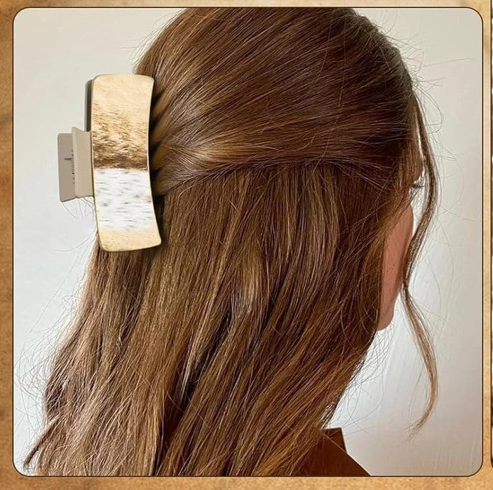 Leather Pattern Square Claw Hair Clip