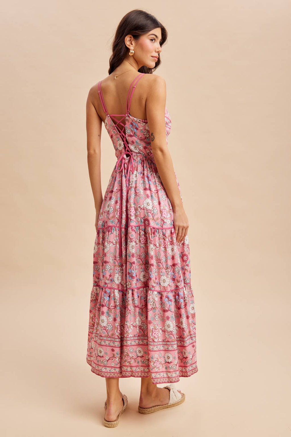 BORDER PRINT MAXI DRESS