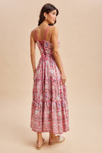 BORDER PRINT MAXI DRESS