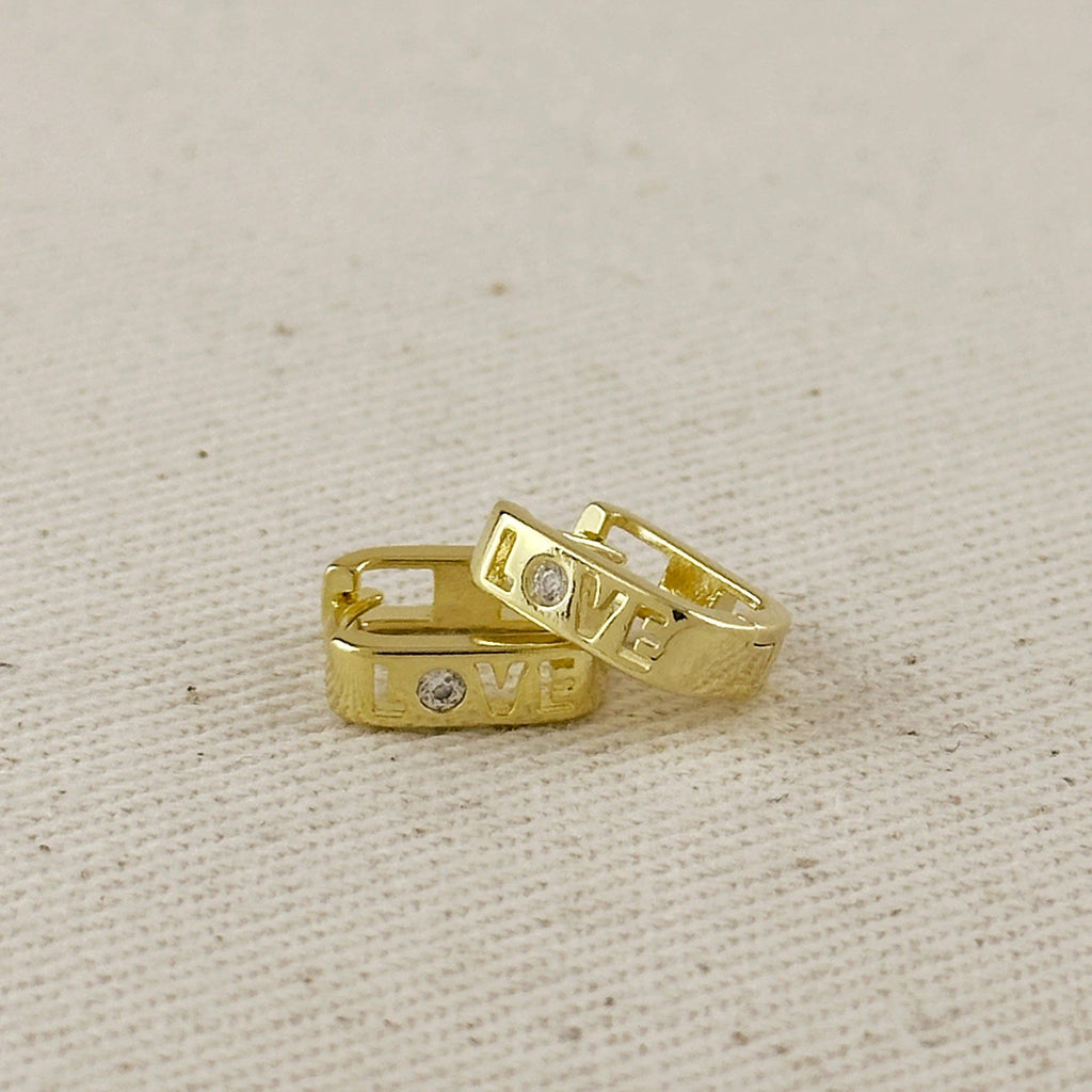 Love CZ Hoop Earrings