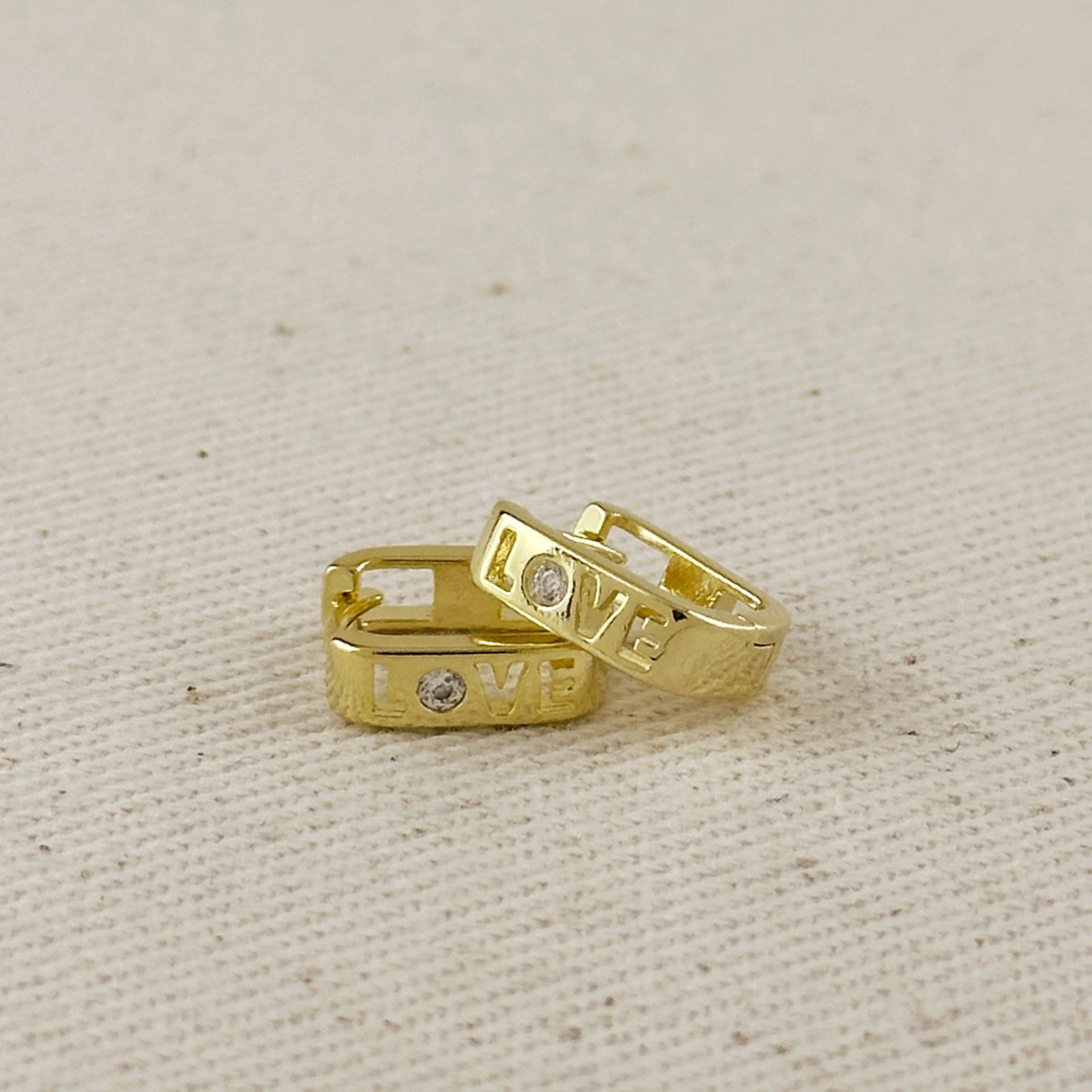 Love CZ Hoop Earrings