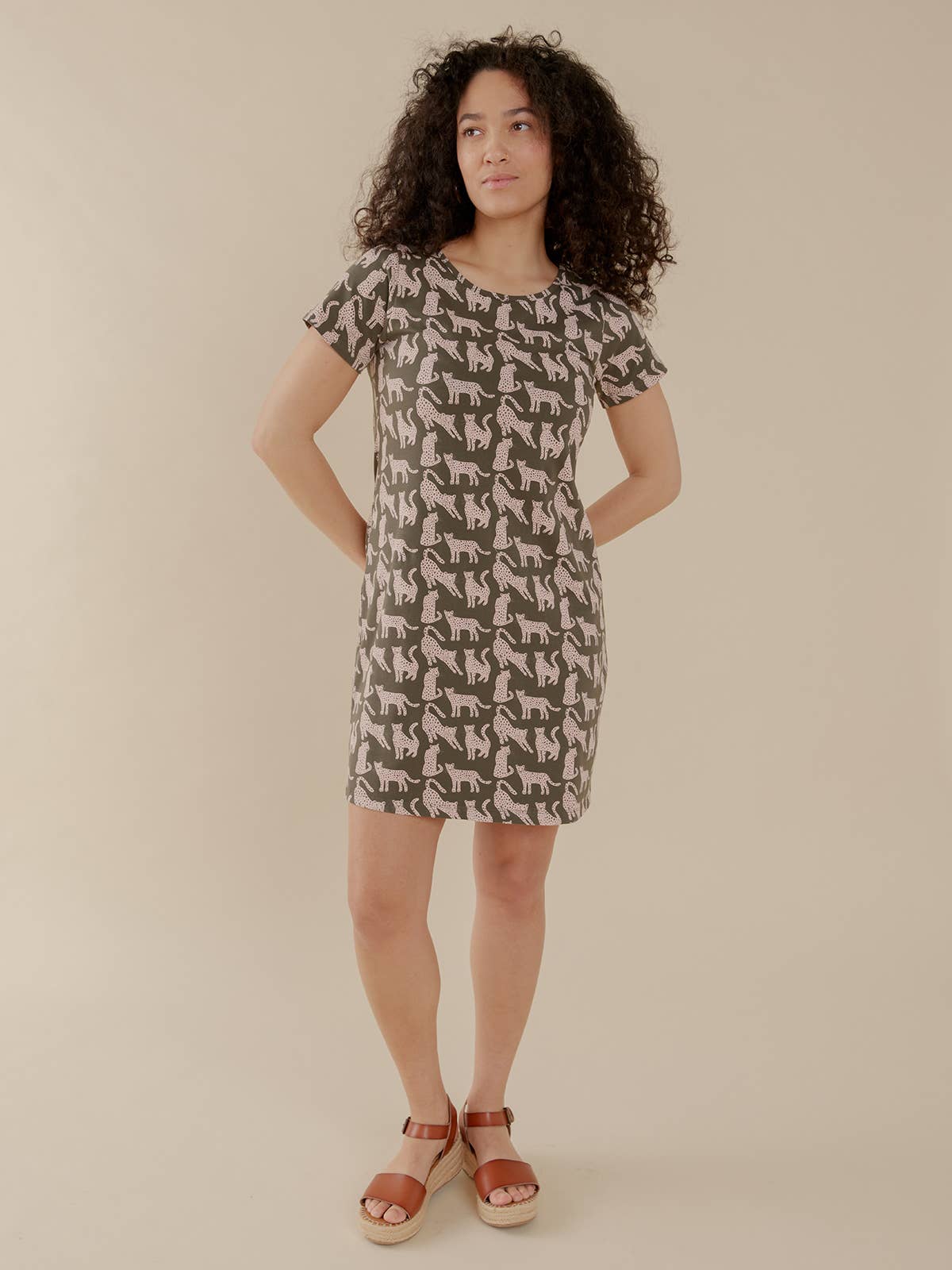 Leopard Green Hudson Shirt Dress
