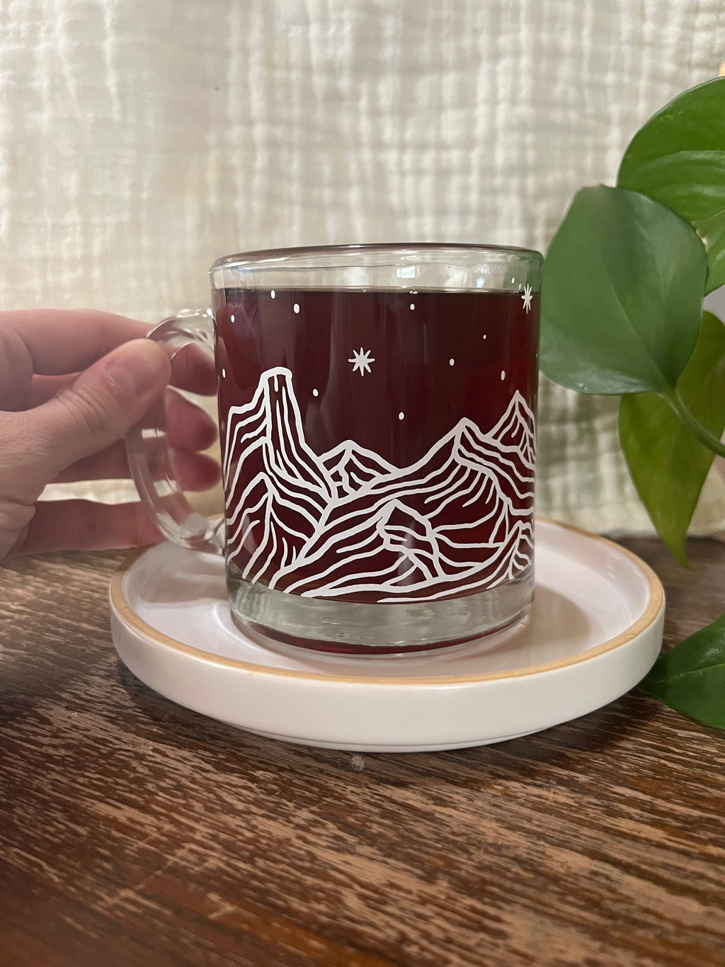 Mountain Range Glass Mug 13 oz