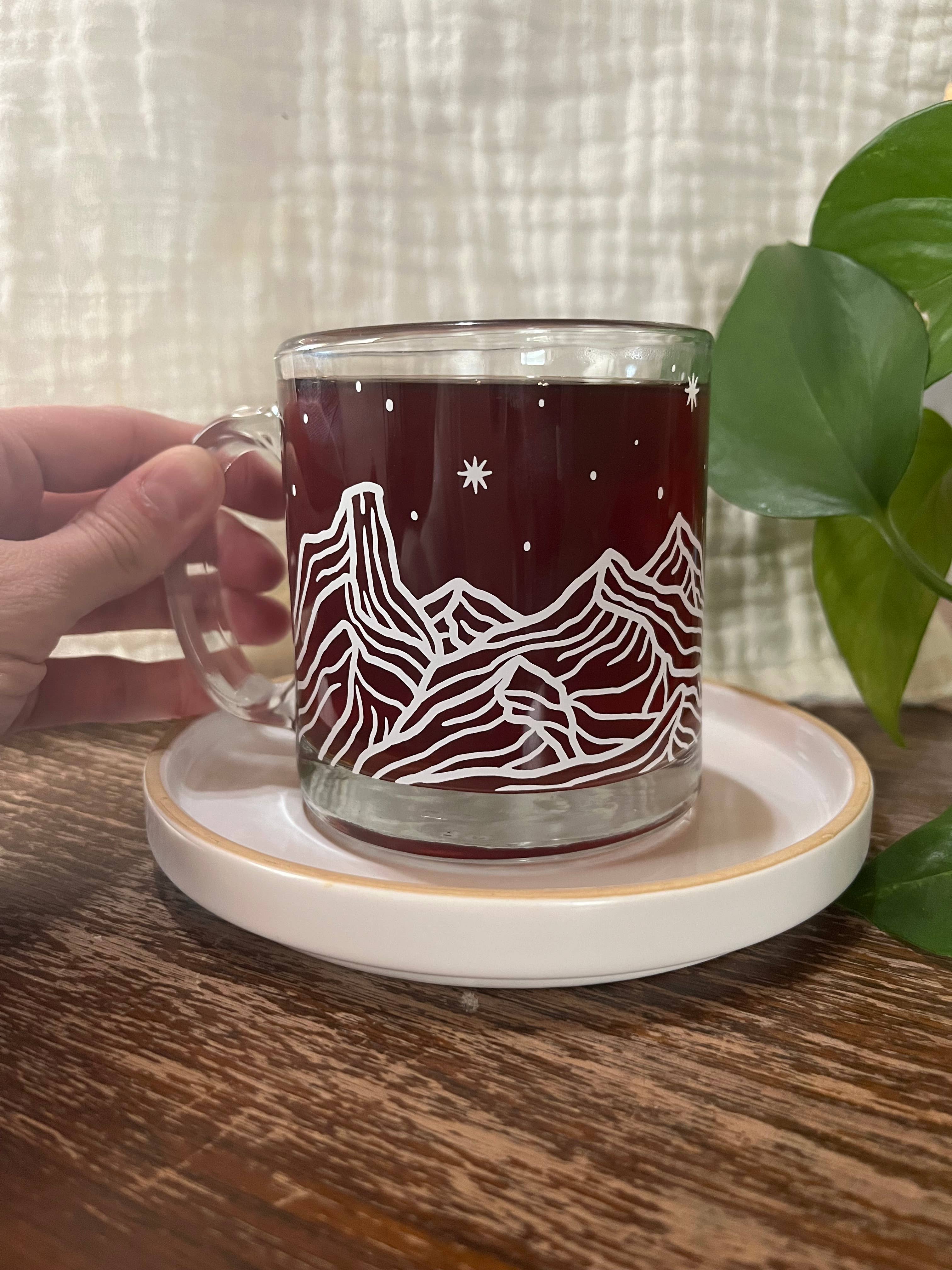 Mountain Range Glass Mug 13 oz