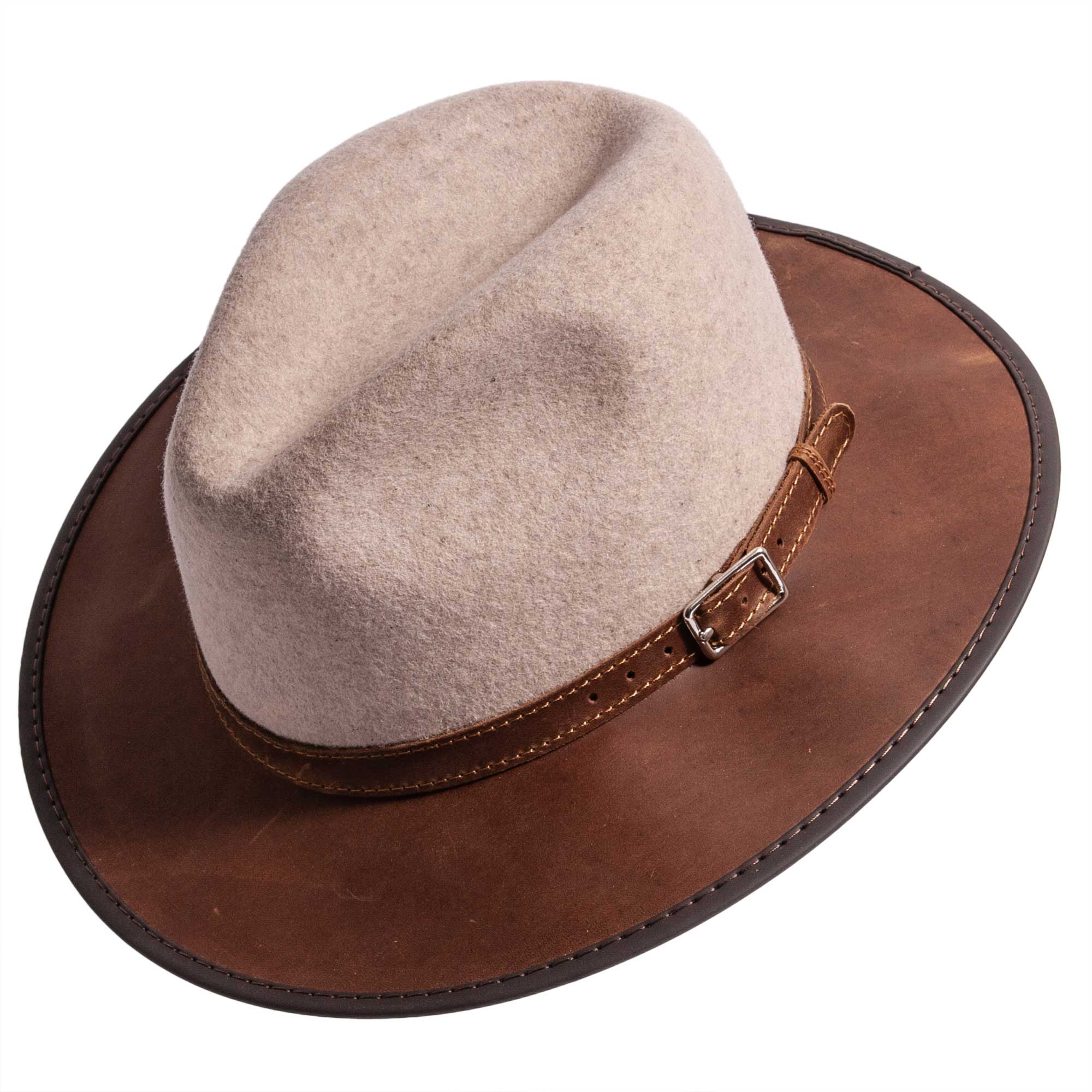 Wool Felt Leather Outdoor Fedora Style - Summit