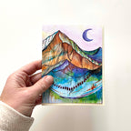 Mountain Art Notecards: Crescent Moonbeam
