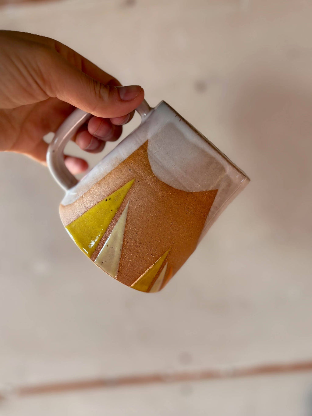 Triangles Geometric Mug Handmade Ceramic
