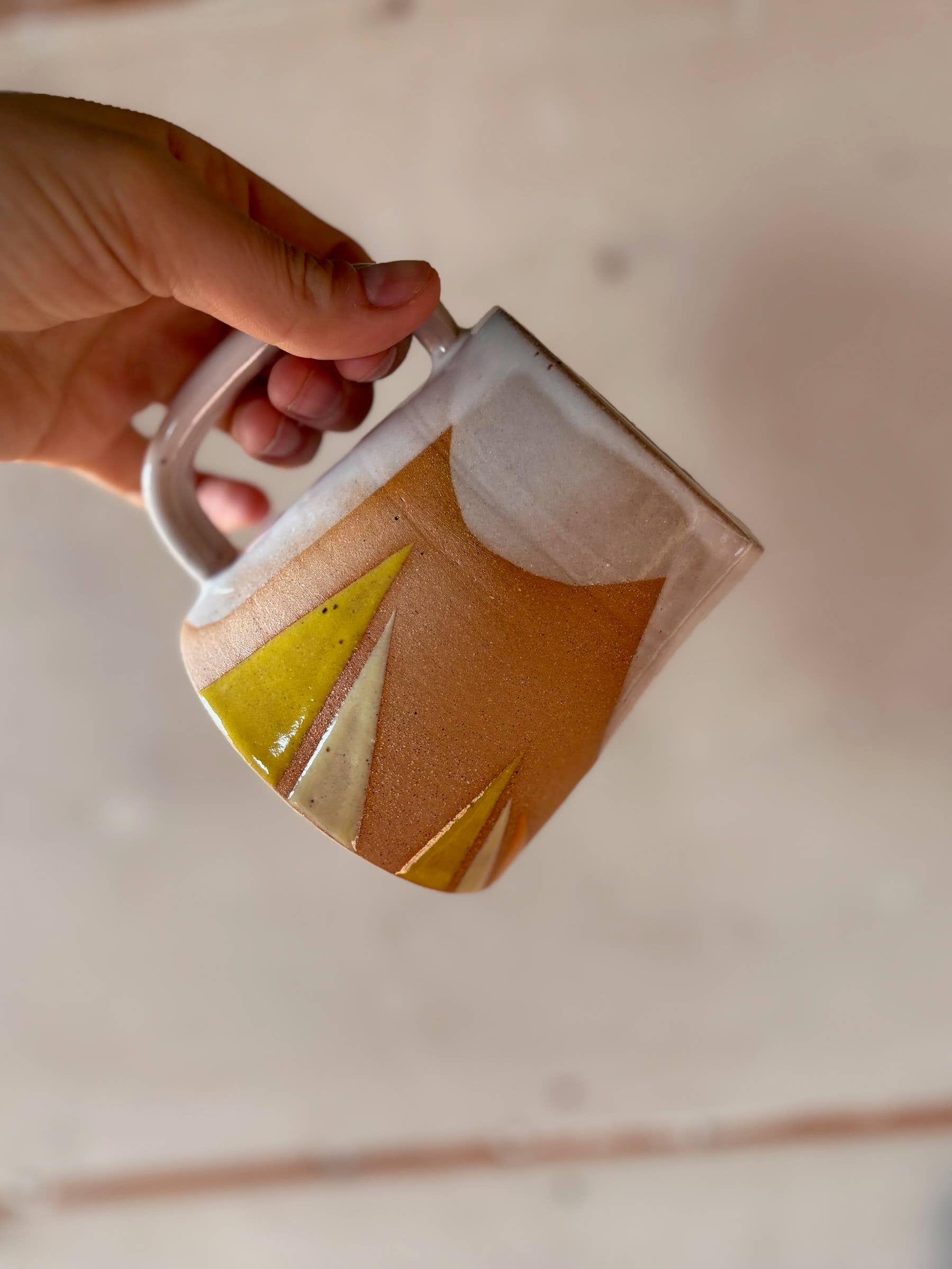Triangles Geometric Mug Handmade Ceramic
